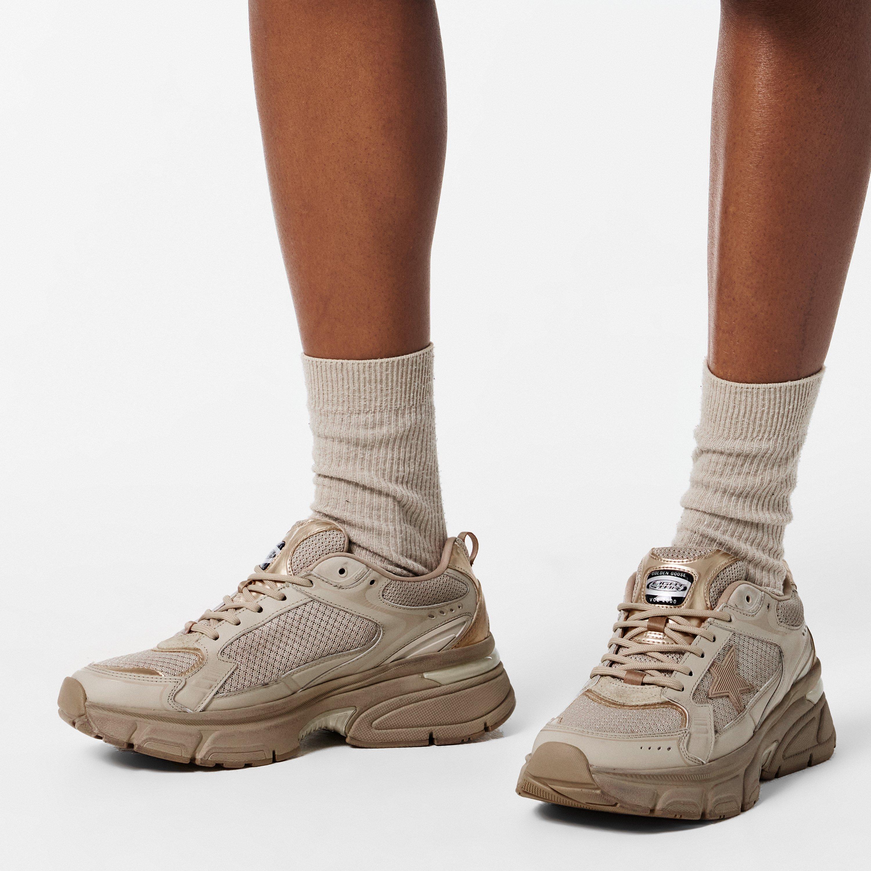 Grey/Taupe - Golden Goose - Women's LightStar Low-Top Trainers - 3