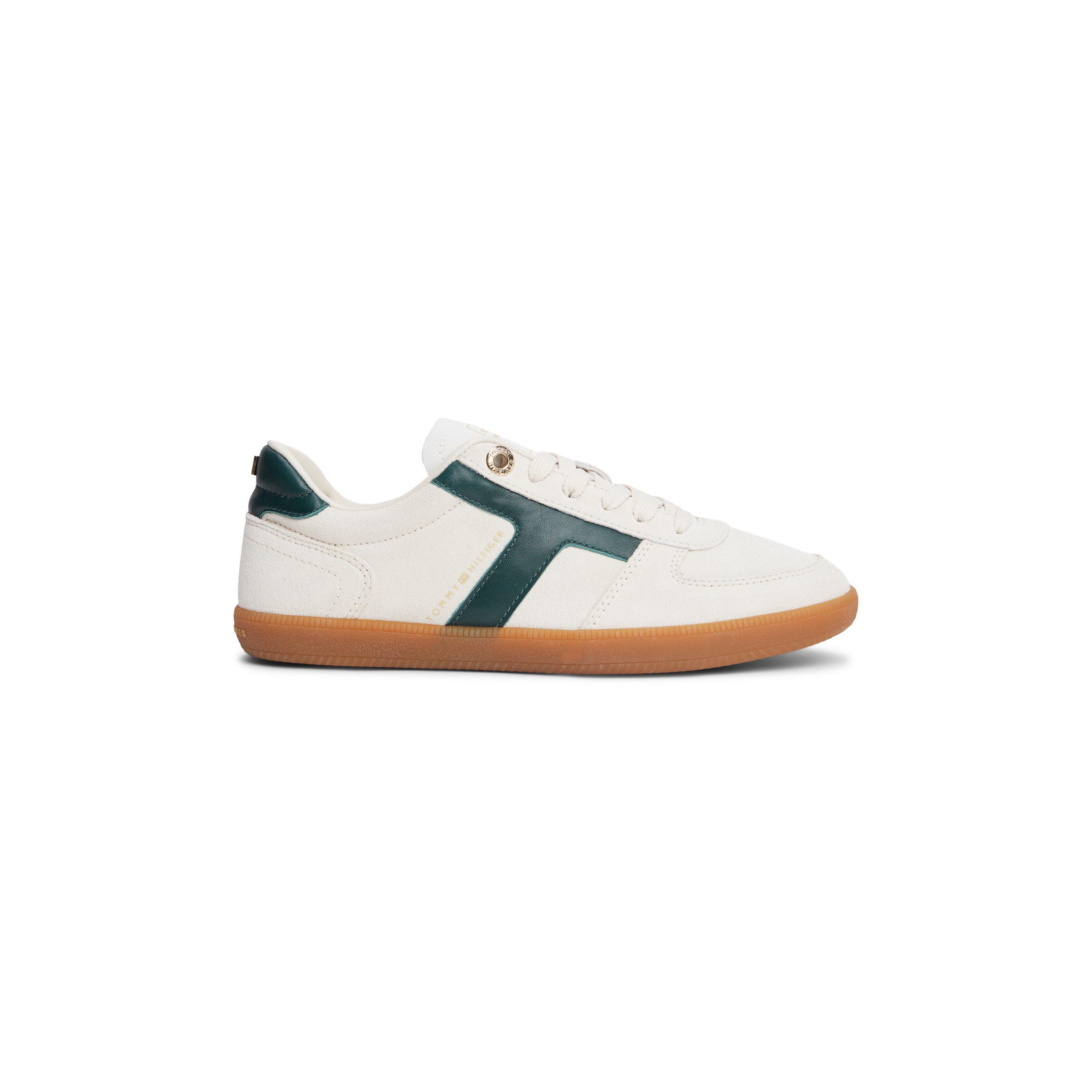 Cream/Hunter - Tommy Hilfiger - Women's Tribeca Suede Low-Top Trainers - 1