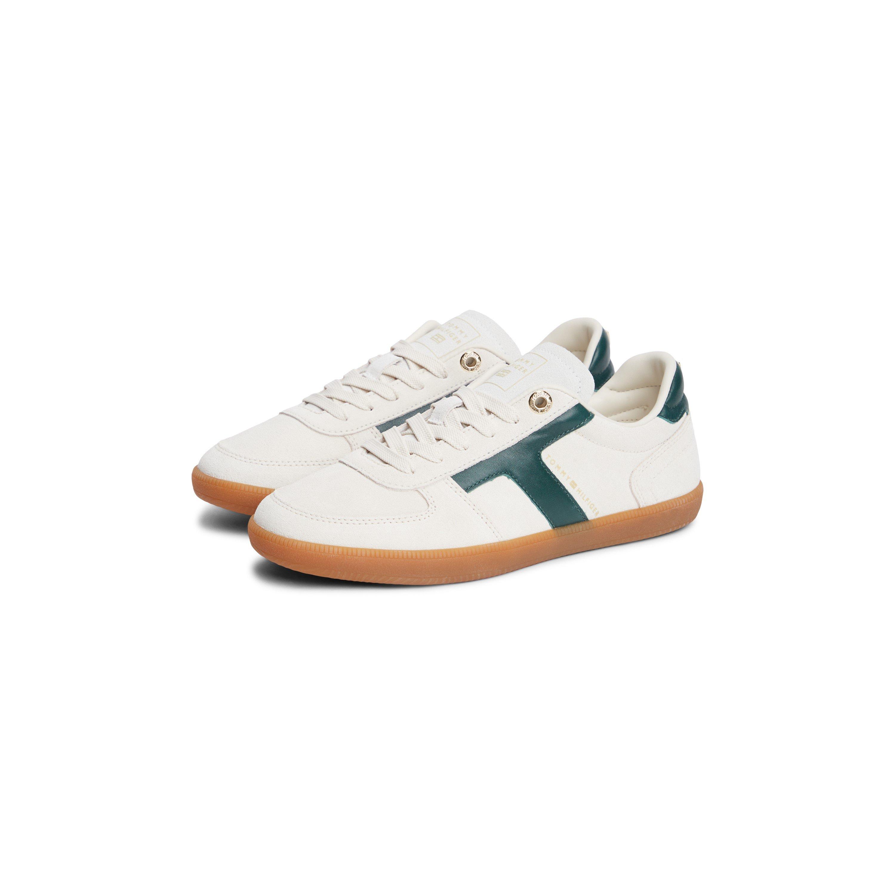 Cream/Hunter - Tommy Hilfiger - Women's Tribeca Suede Low-Top Trainers - 3