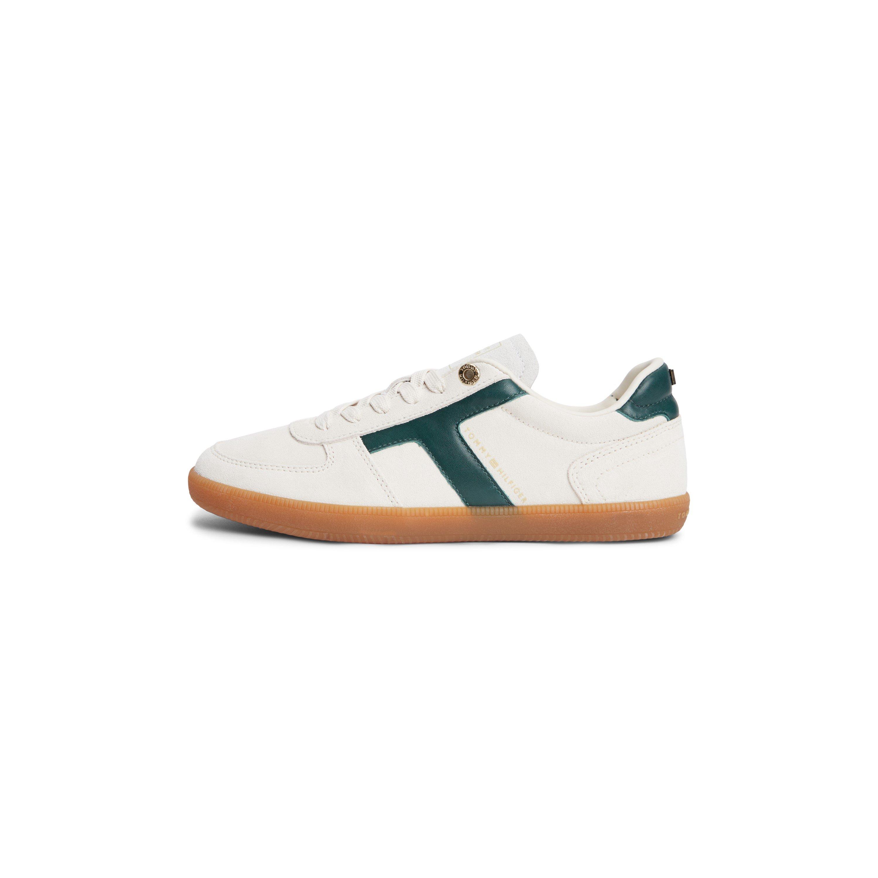 Cream/Hunter - Tommy Hilfiger - Women's Tribeca Suede Low-Top Trainers - 6
