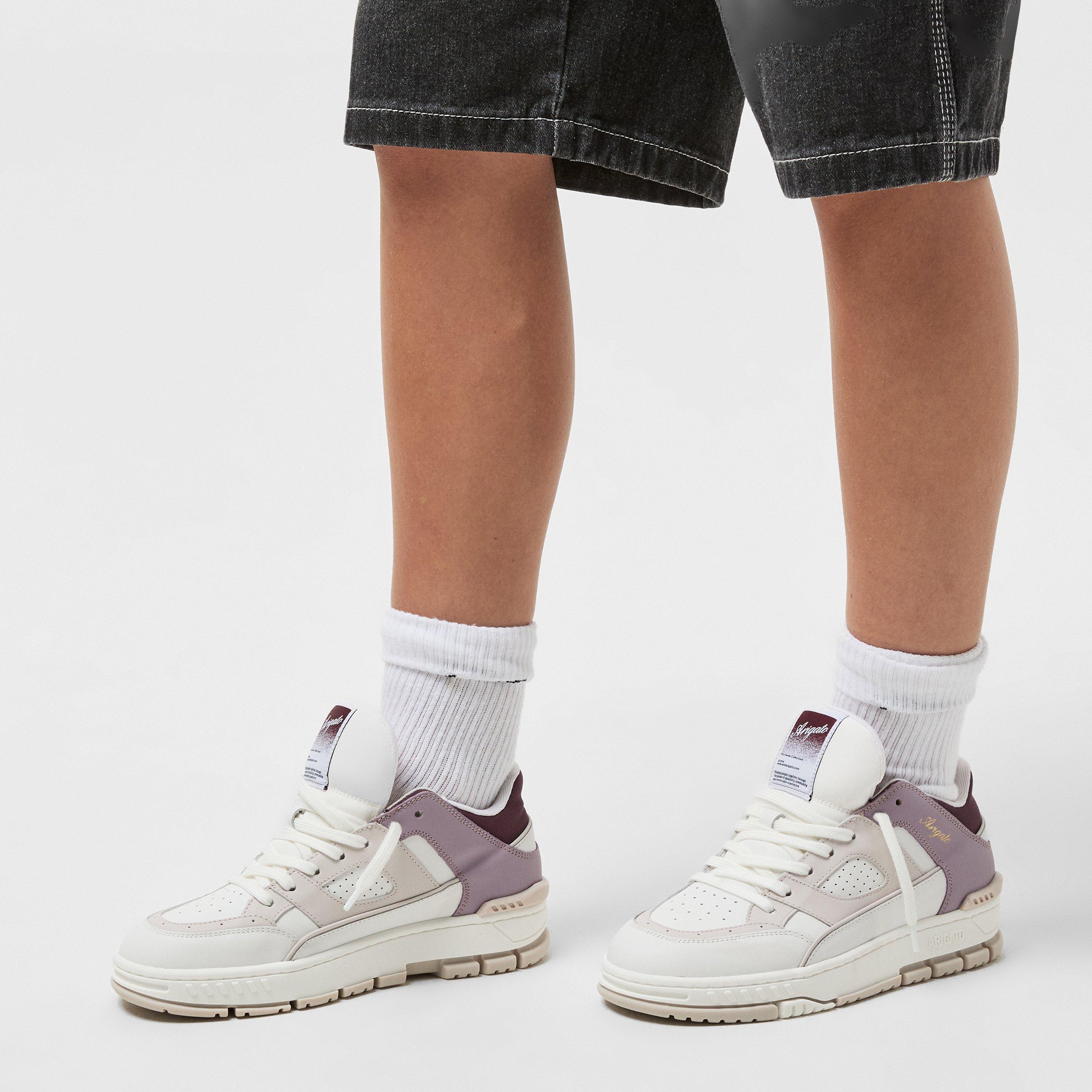 White/Lilac - Axel Arigato - Women's Basketball-Style Area Lo Trainers - 2