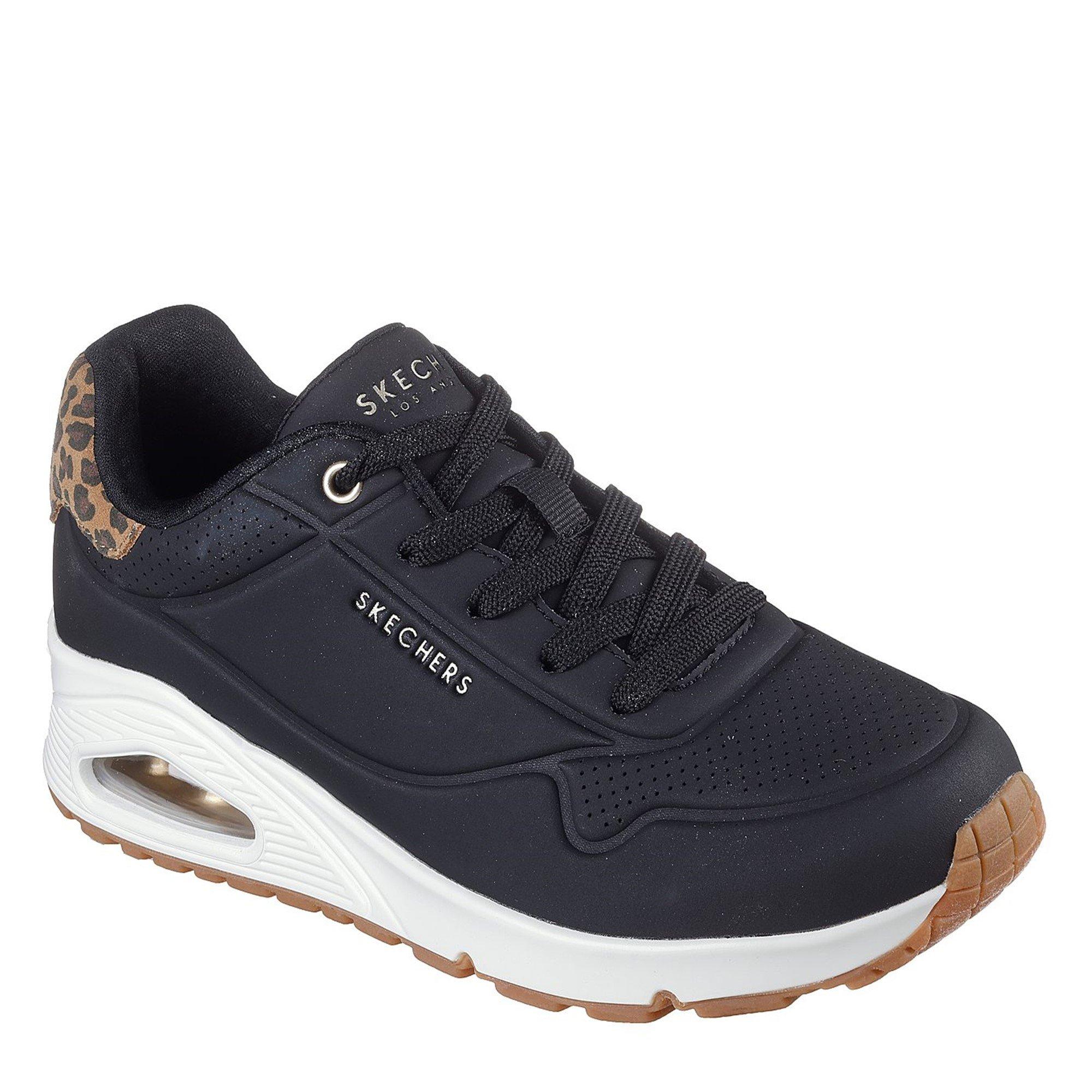 skechers uno trainers ladies black