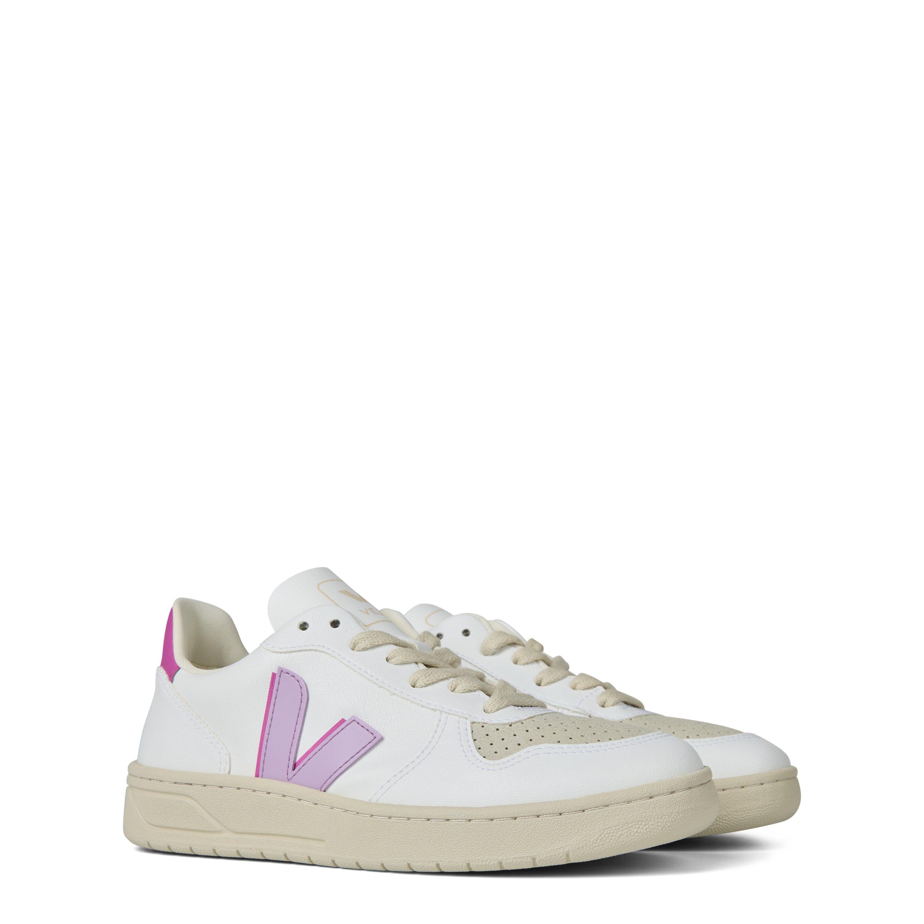 White/Violet - Veja - V-10 Panelled Trainers - 3