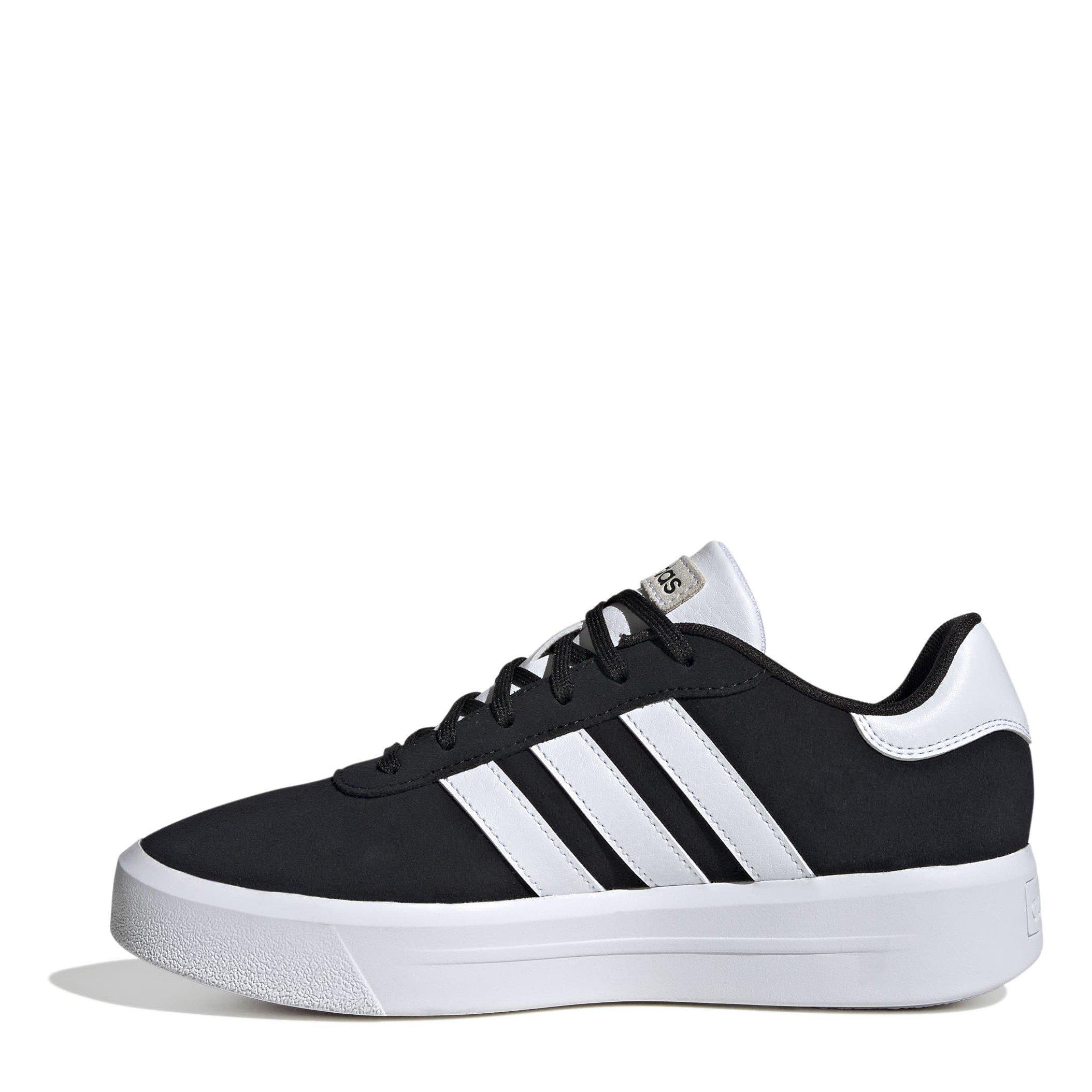 CBlack/Wht/Wht - adidas - Women's Silk Court Trainers - 2