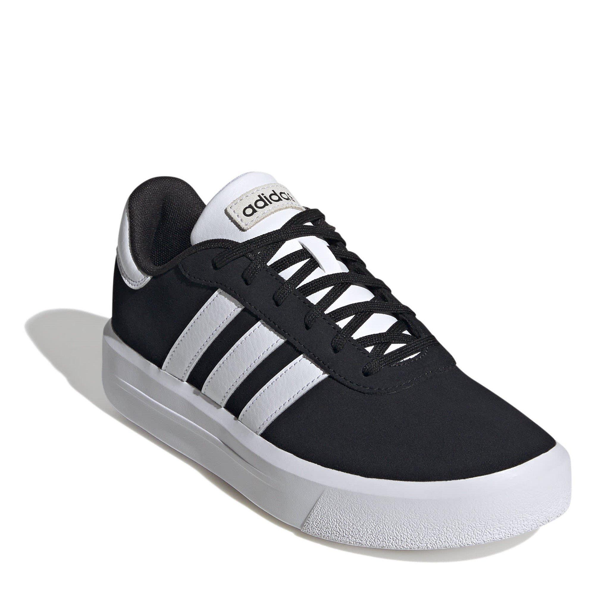 CBlack/Wht/Wht - adidas - Women's Silk Court Trainers - 3