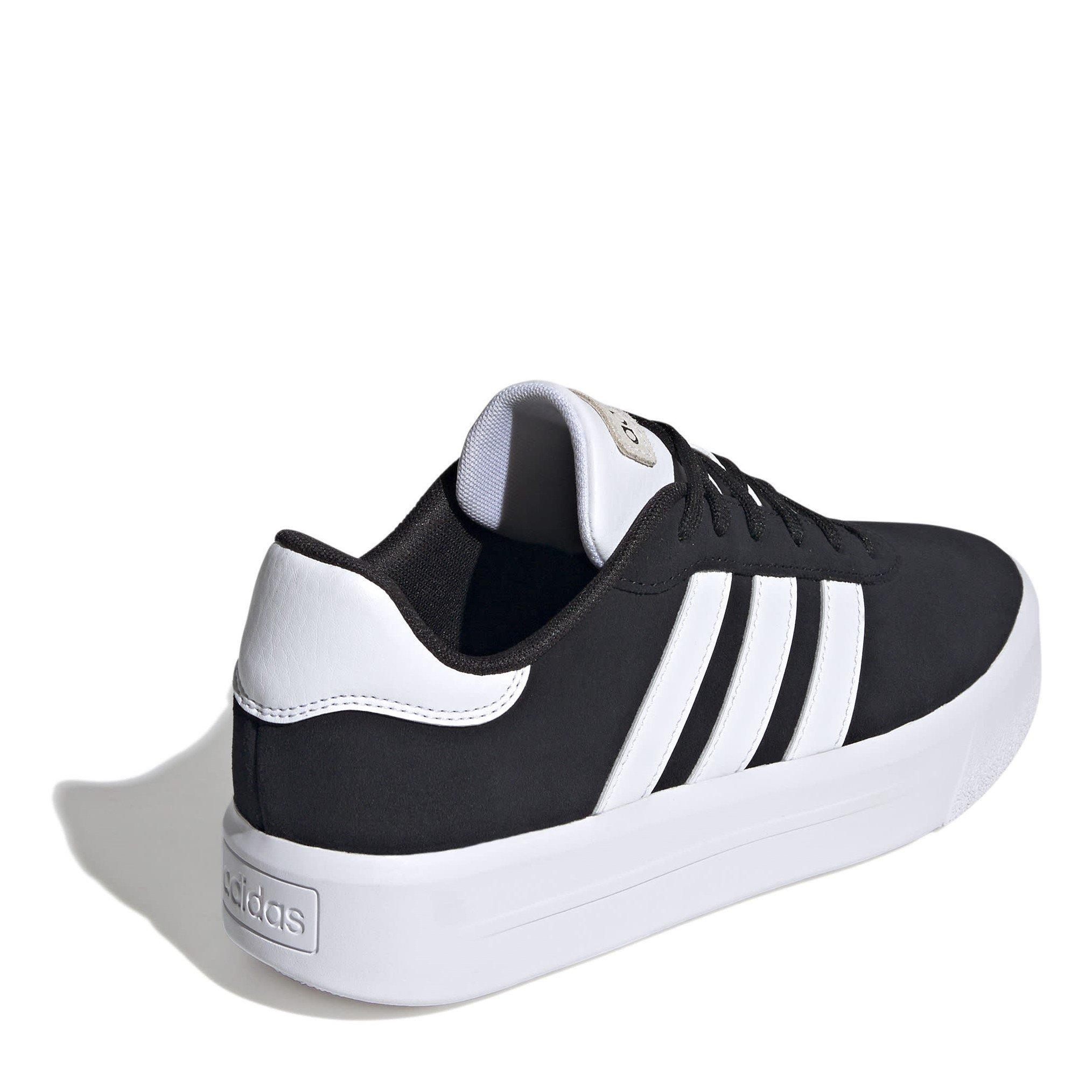 CBlack/Wht/Wht - adidas - Women's Silk Court Trainers - 4