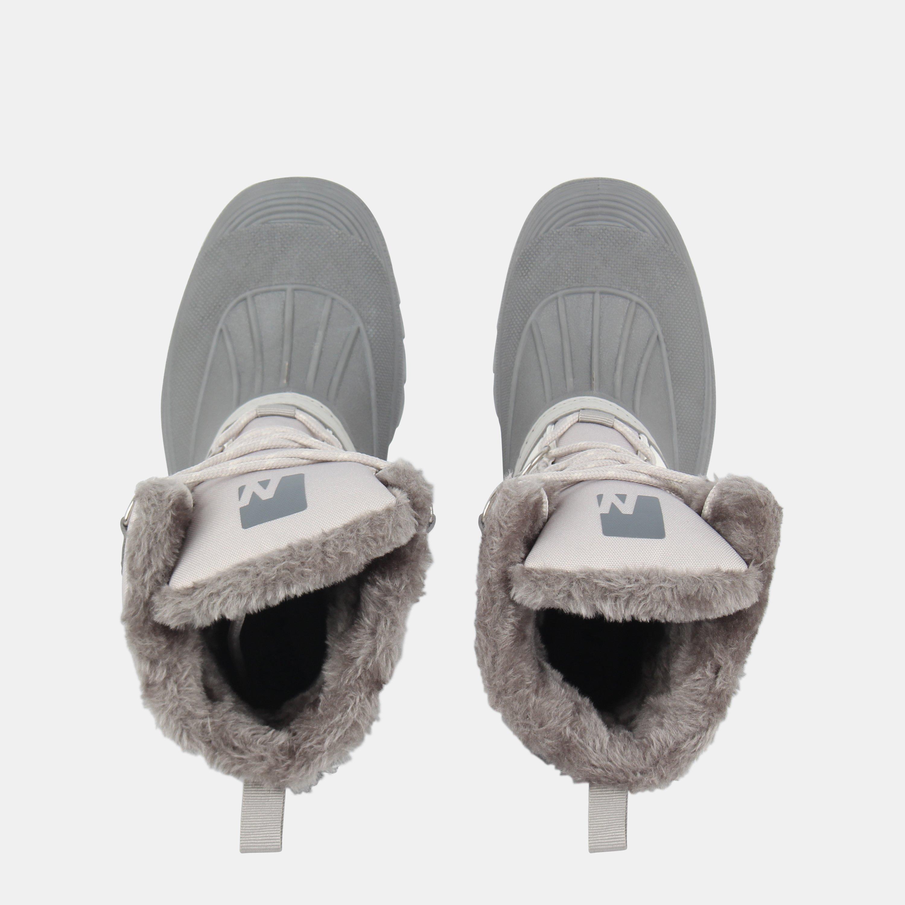 Cinzento/Branco - Nevica - Lace Up EVA Insole Mid High Snow Boots - 4