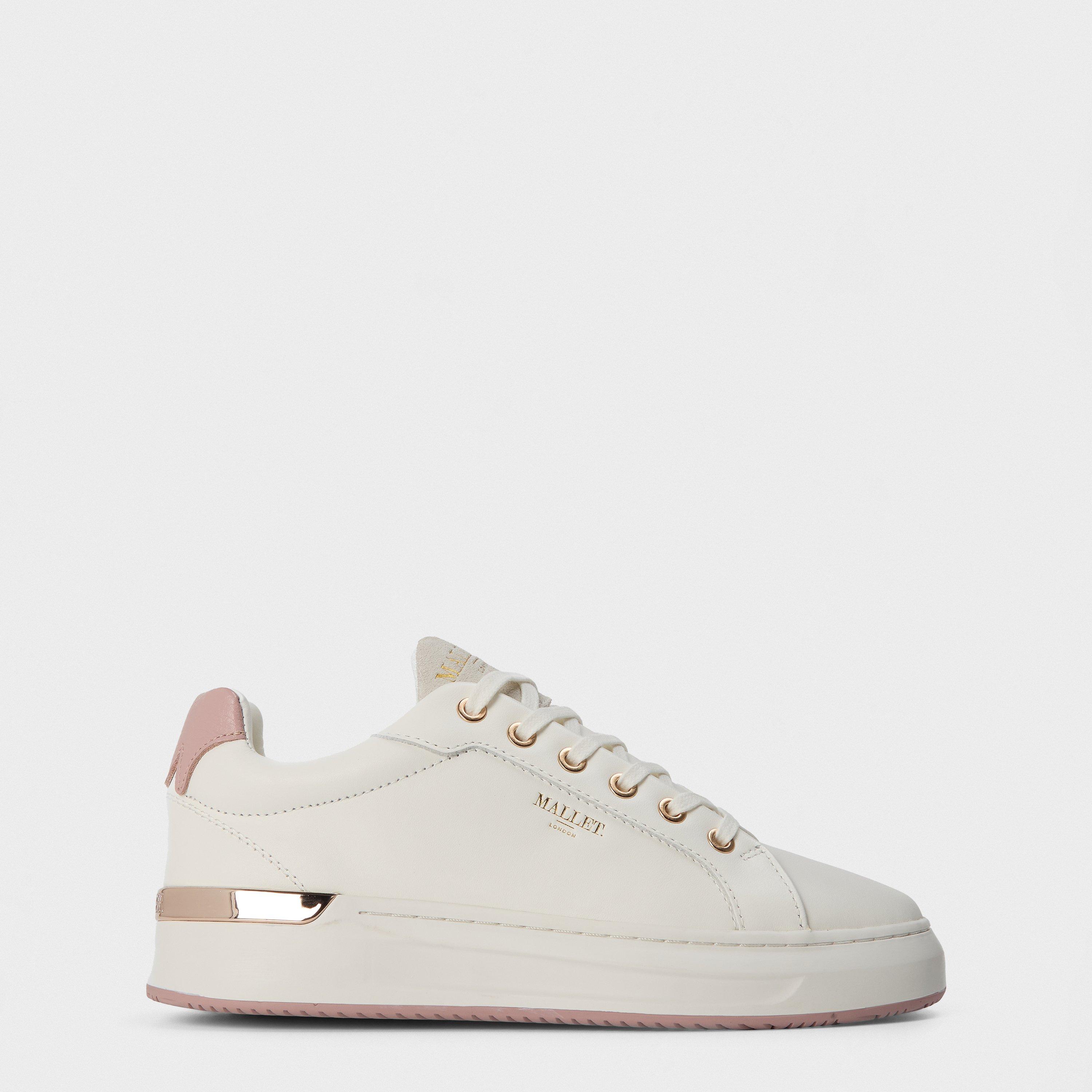 Mallet Grftr Low Trainers - White/Pink - Size 3 (36)