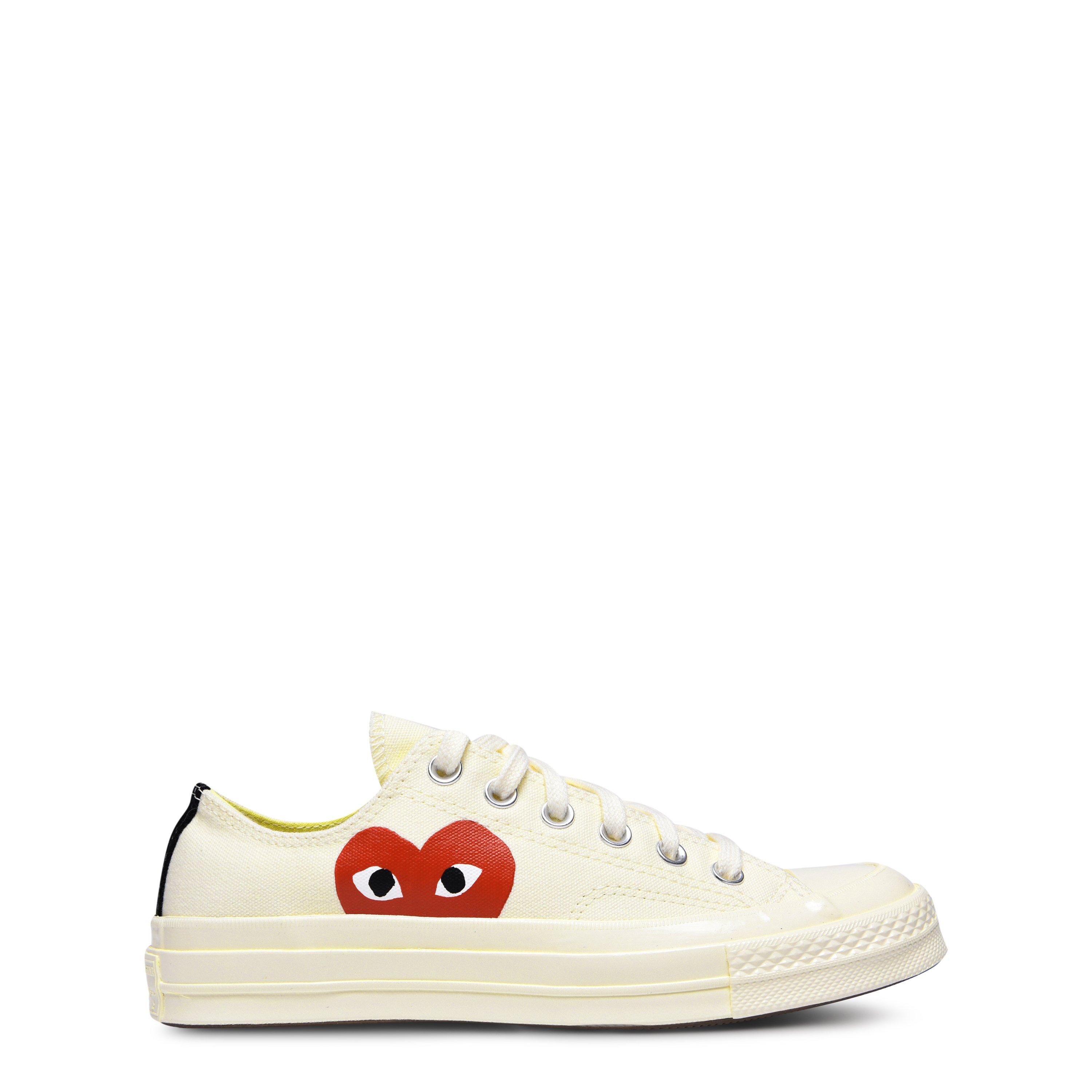 White 2 - Comme des Garcons PLAY - X Converse Half Peeping Heart Chuck Taylor 70 Trainers - 1
