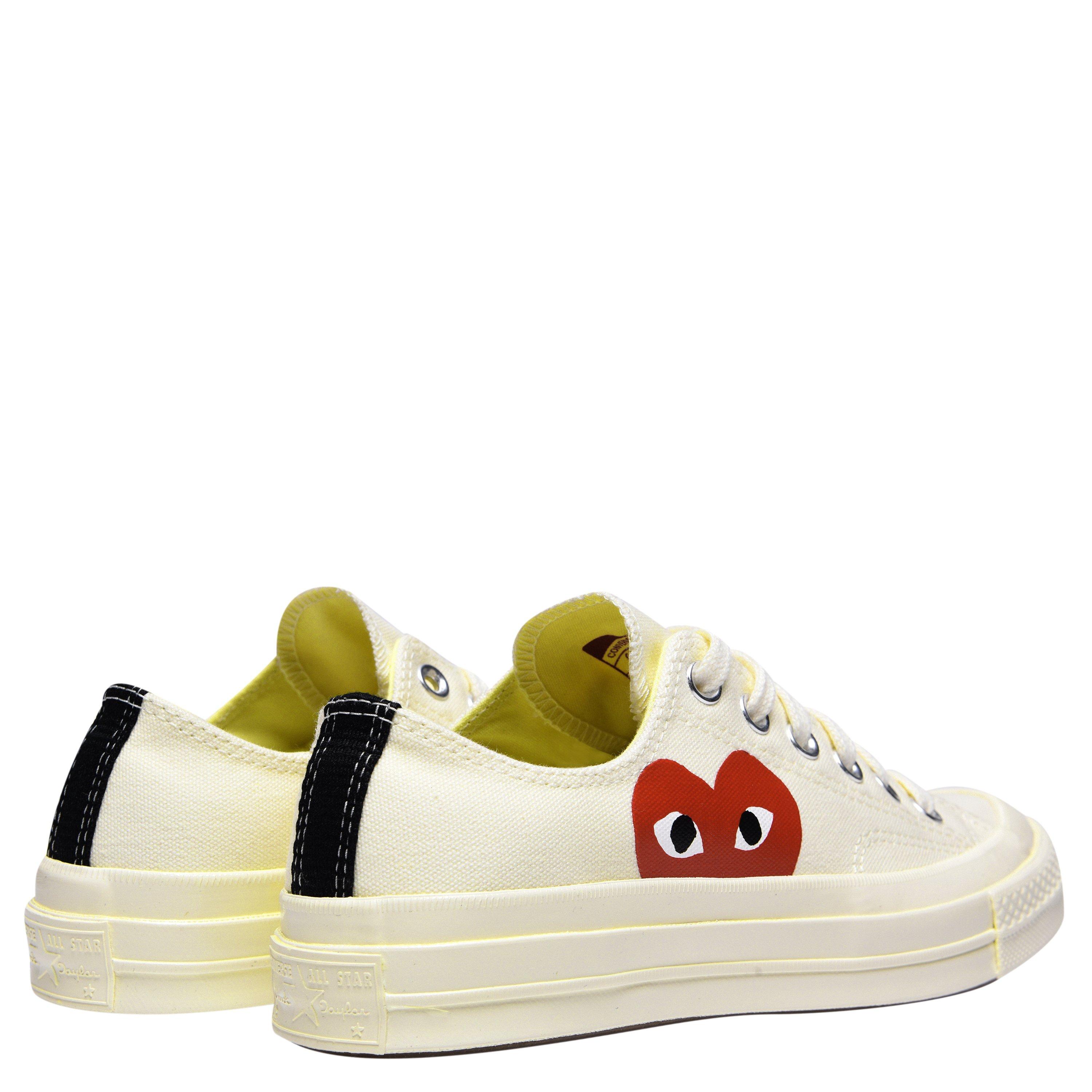 White 2 - Comme des Garcons PLAY - X Converse Half Peeping Heart Chuck Taylor 70 Trainers - 5