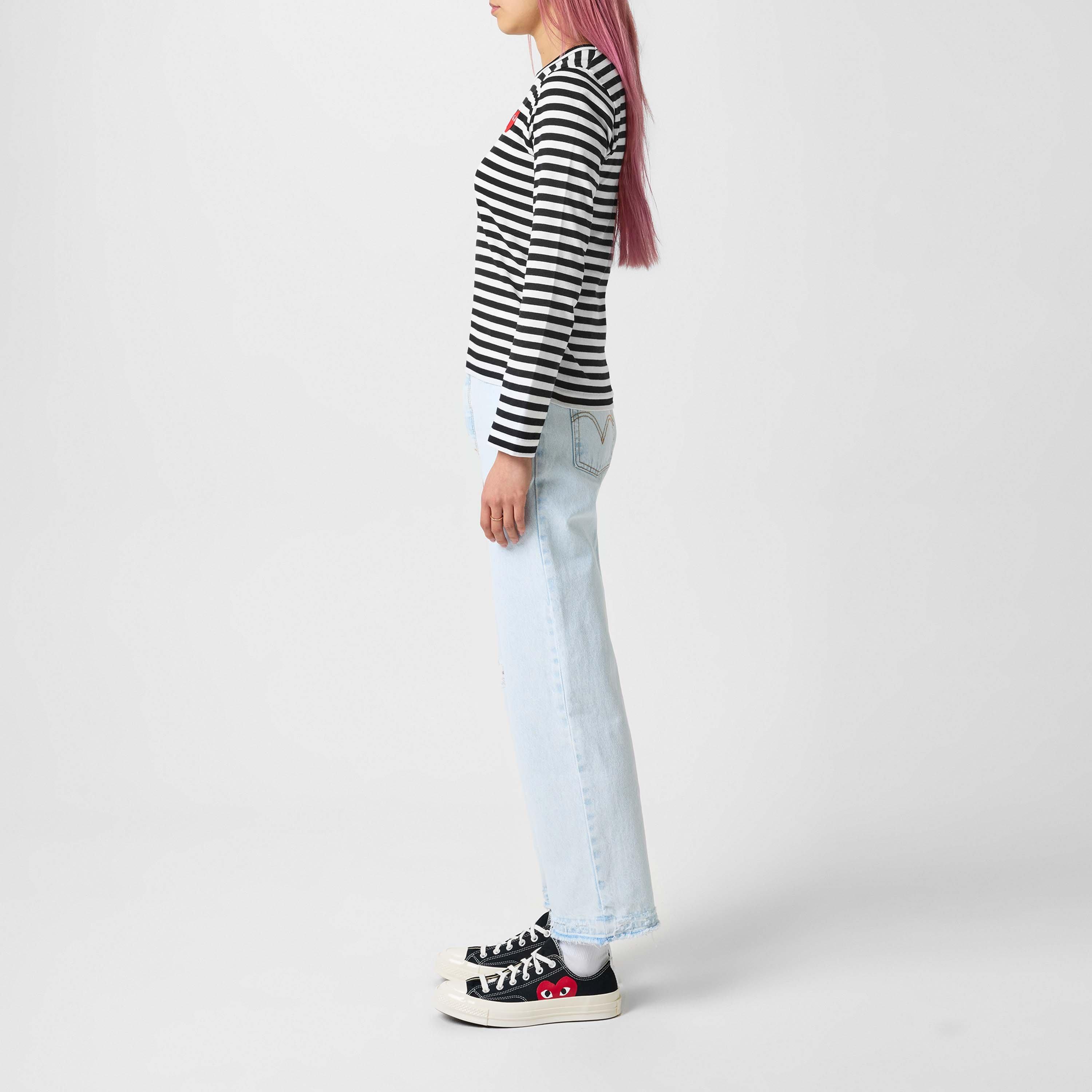 Black 1 - Comme des Garcons PLAY - X Converse Half Peeping Heart Chuck Taylor 70 Trainers - 6