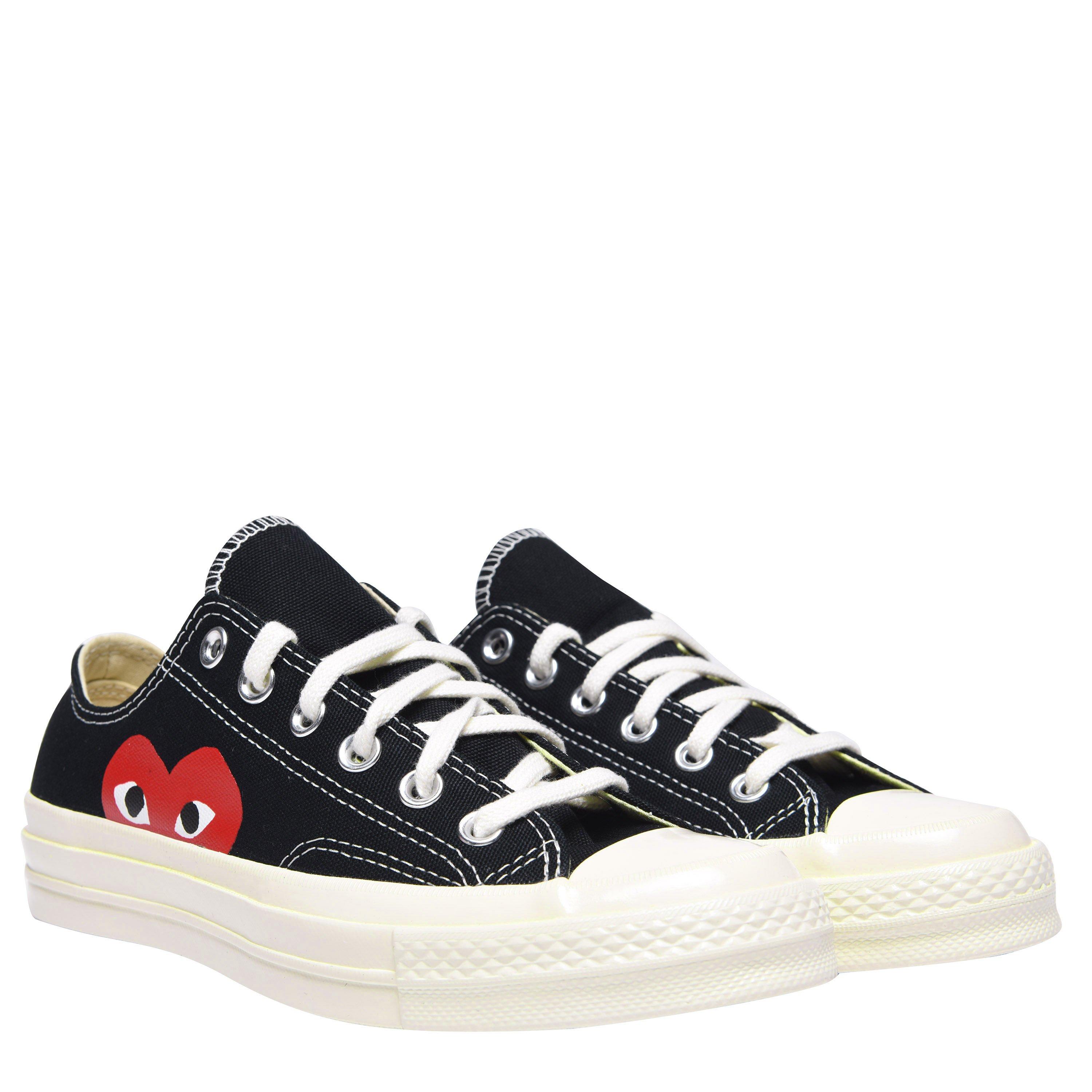 Black 1 - Comme des Garcons PLAY - X Converse Half Peeping Heart Chuck Taylor 70 Trainers - 4