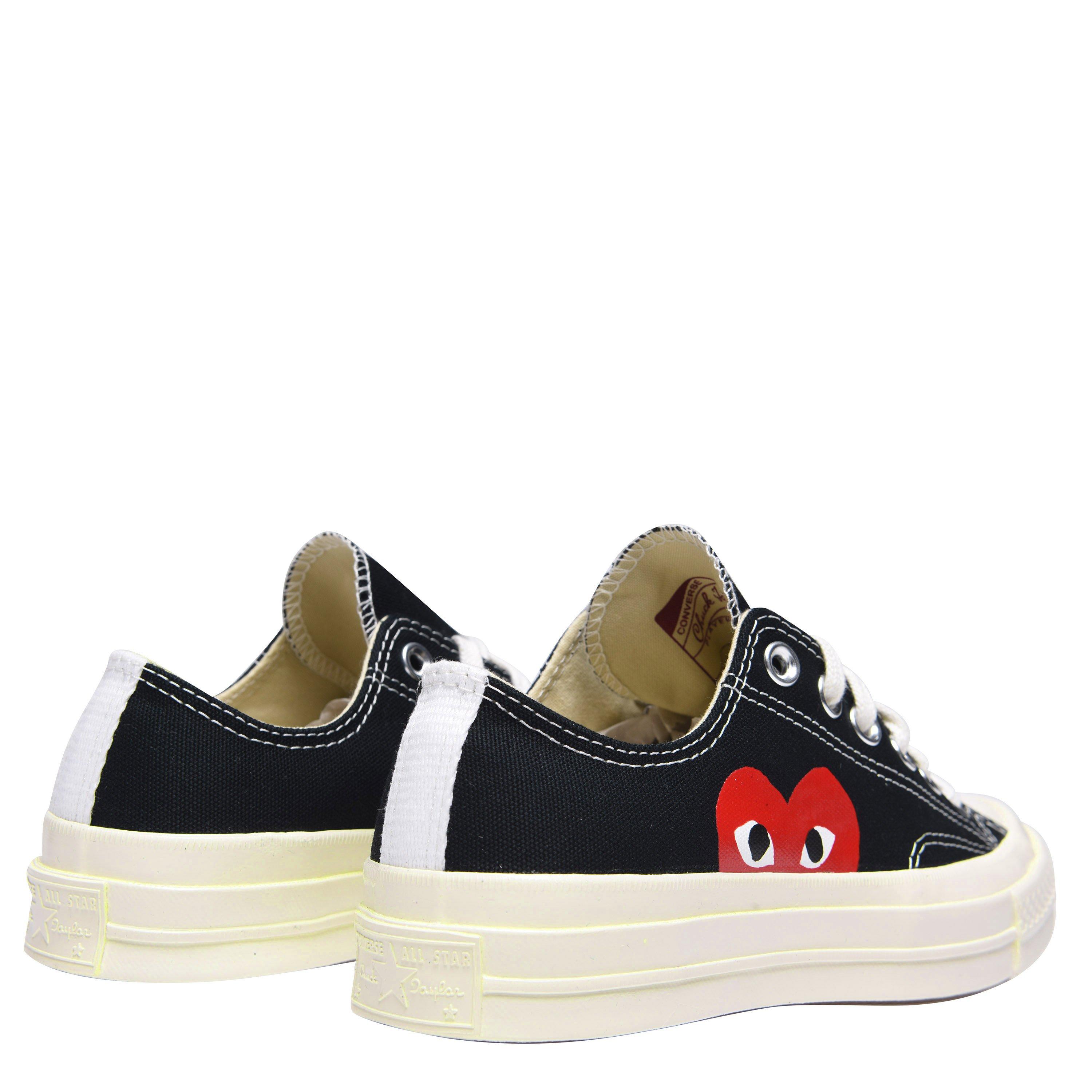 Black 1 - Comme des Garcons PLAY - X Converse Half Peeping Heart Chuck Taylor 70 Trainers - 5