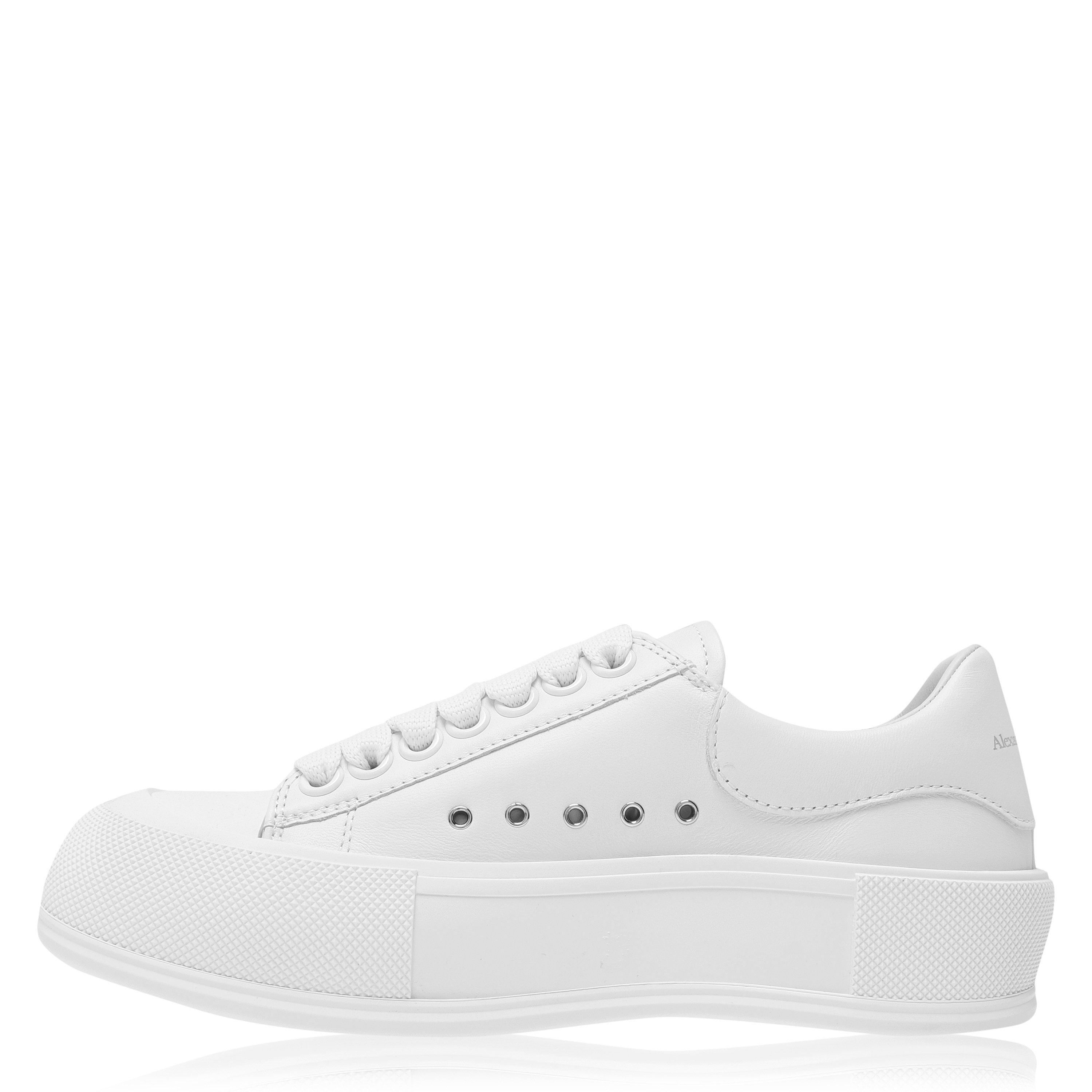 Wht/Wht 9065 - Alexander McQueen - Leather Plimsole Sneakers - 3