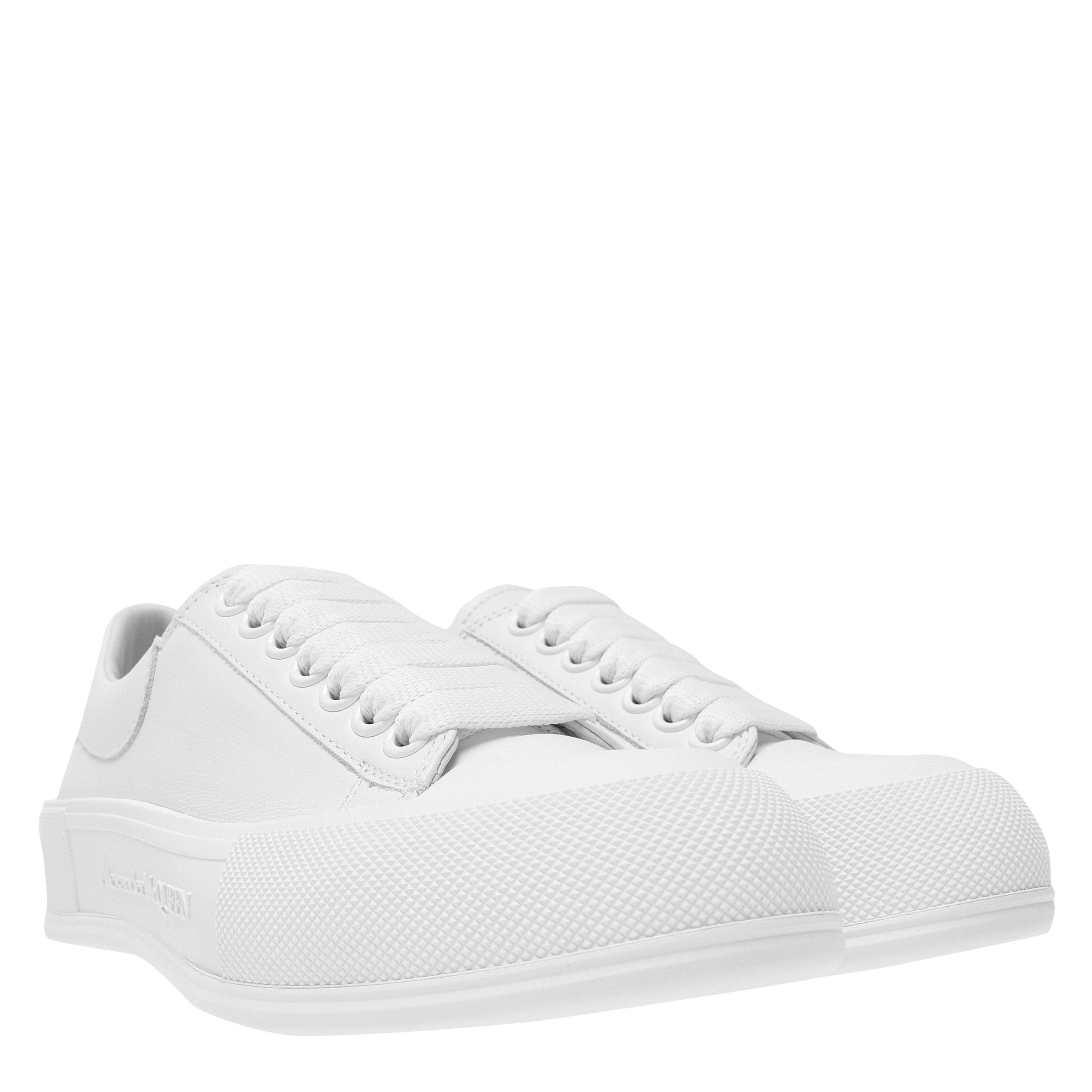 Wht/Wht 9065 - Alexander McQueen - Leather Plimsole Sneakers - 4