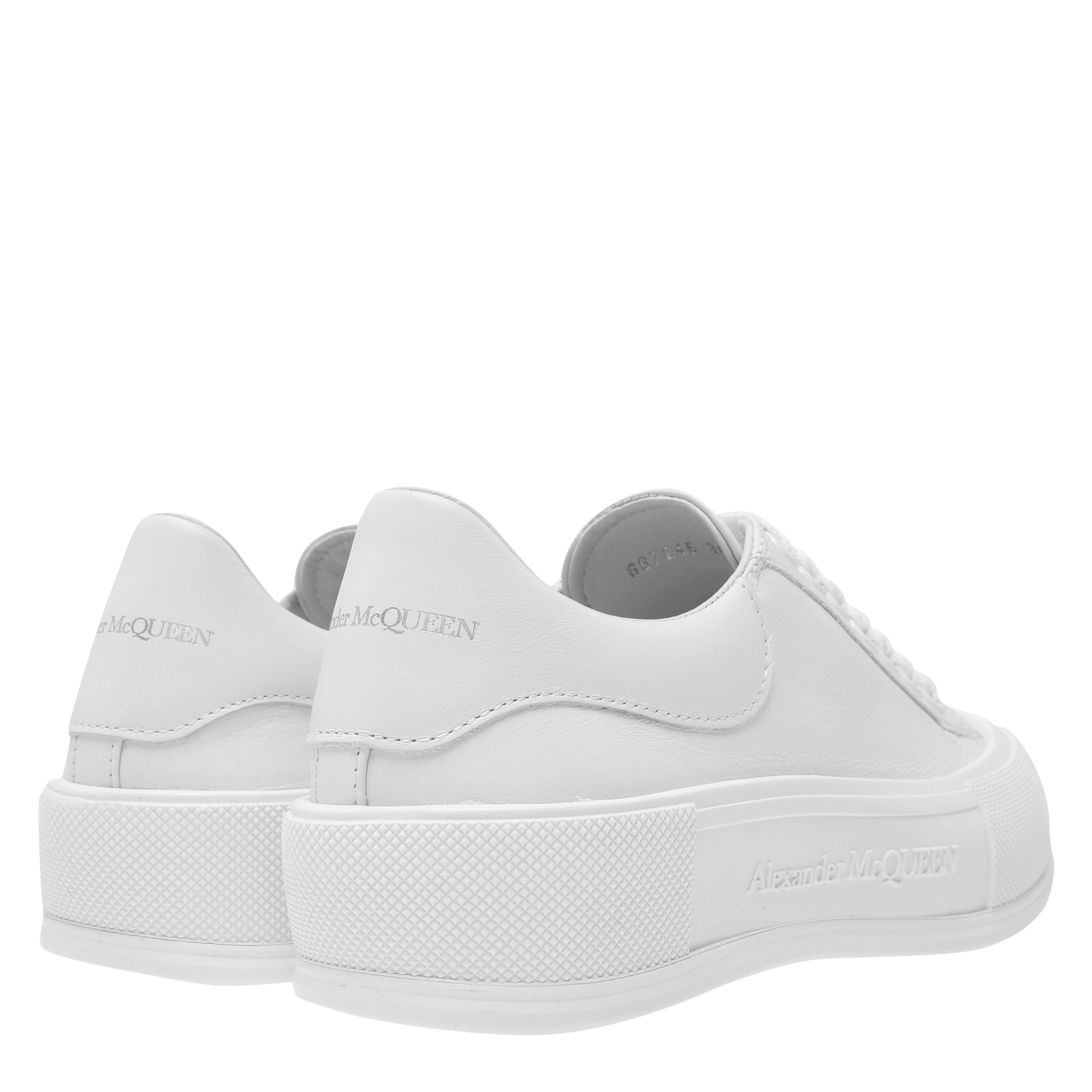 Wht/Wht 9065 - Alexander McQueen - Leather Plimsole Sneakers - 5