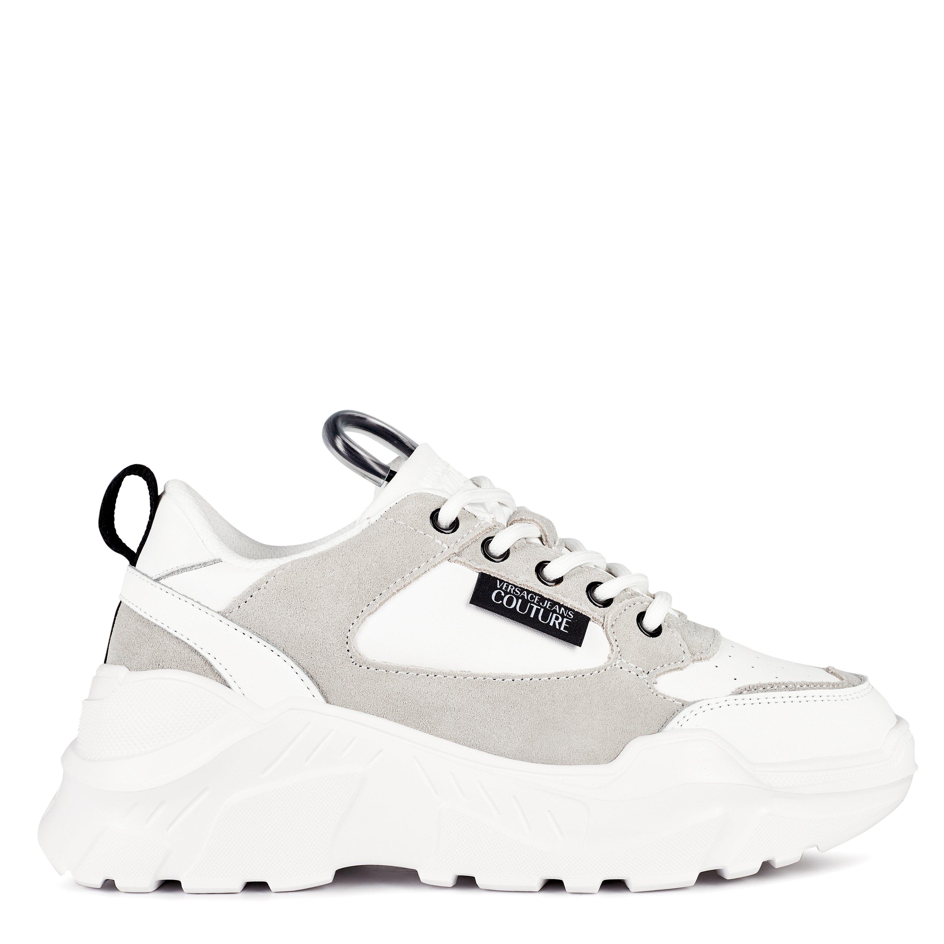 White 003 2 - Versace Jeans Couture - Suede Logo Trainers - 1