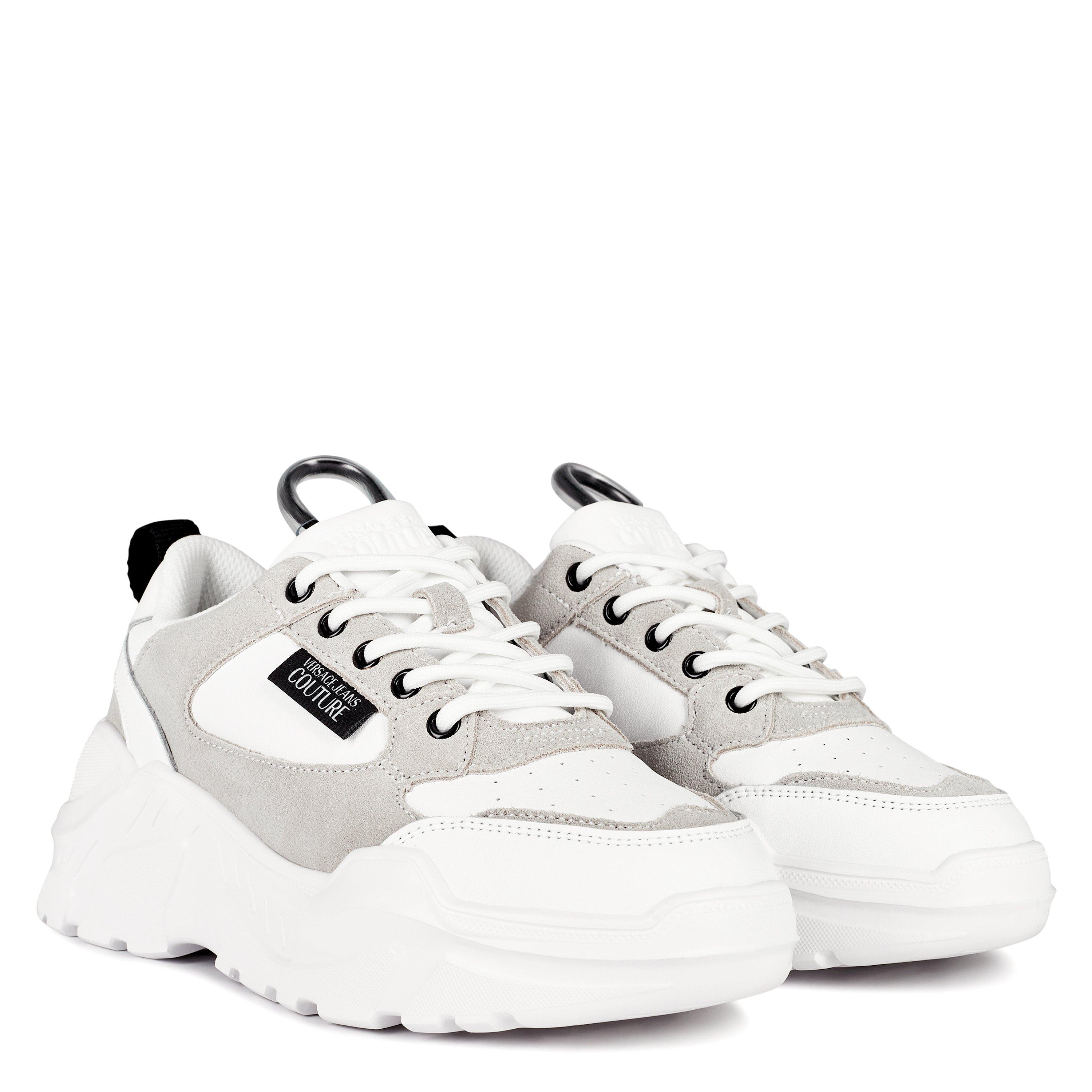 White 003 2 - Versace Jeans Couture - Suede Logo Trainers - 4