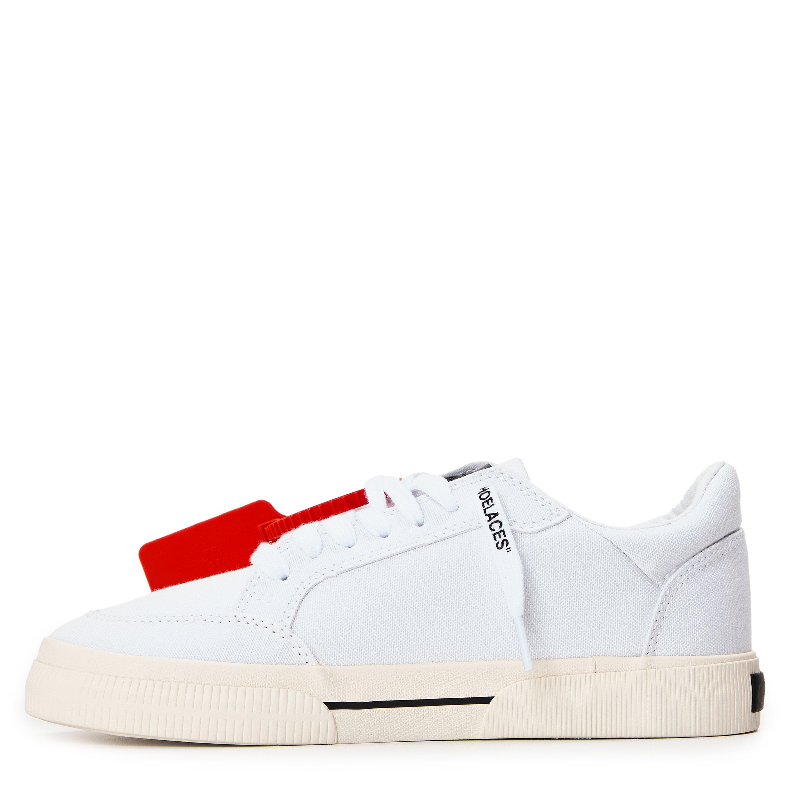 Wht/ Blk - Off White - Women's Low Vulcanised Canvas Trainers, Classic Four Arrows Sneakers - 2