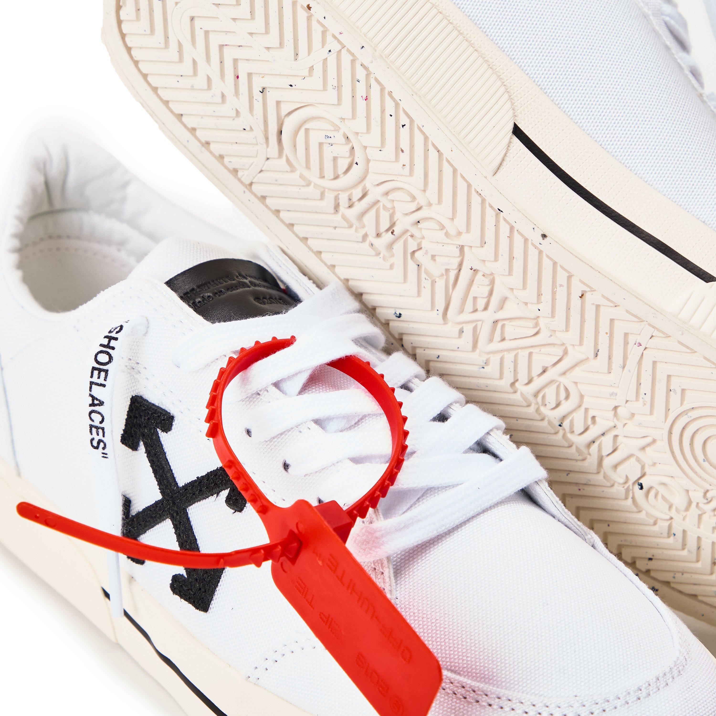Wht/ Blk - Off White - Women's Low Vulcanised Canvas Trainers, Classic Four Arrows Sneakers - 4