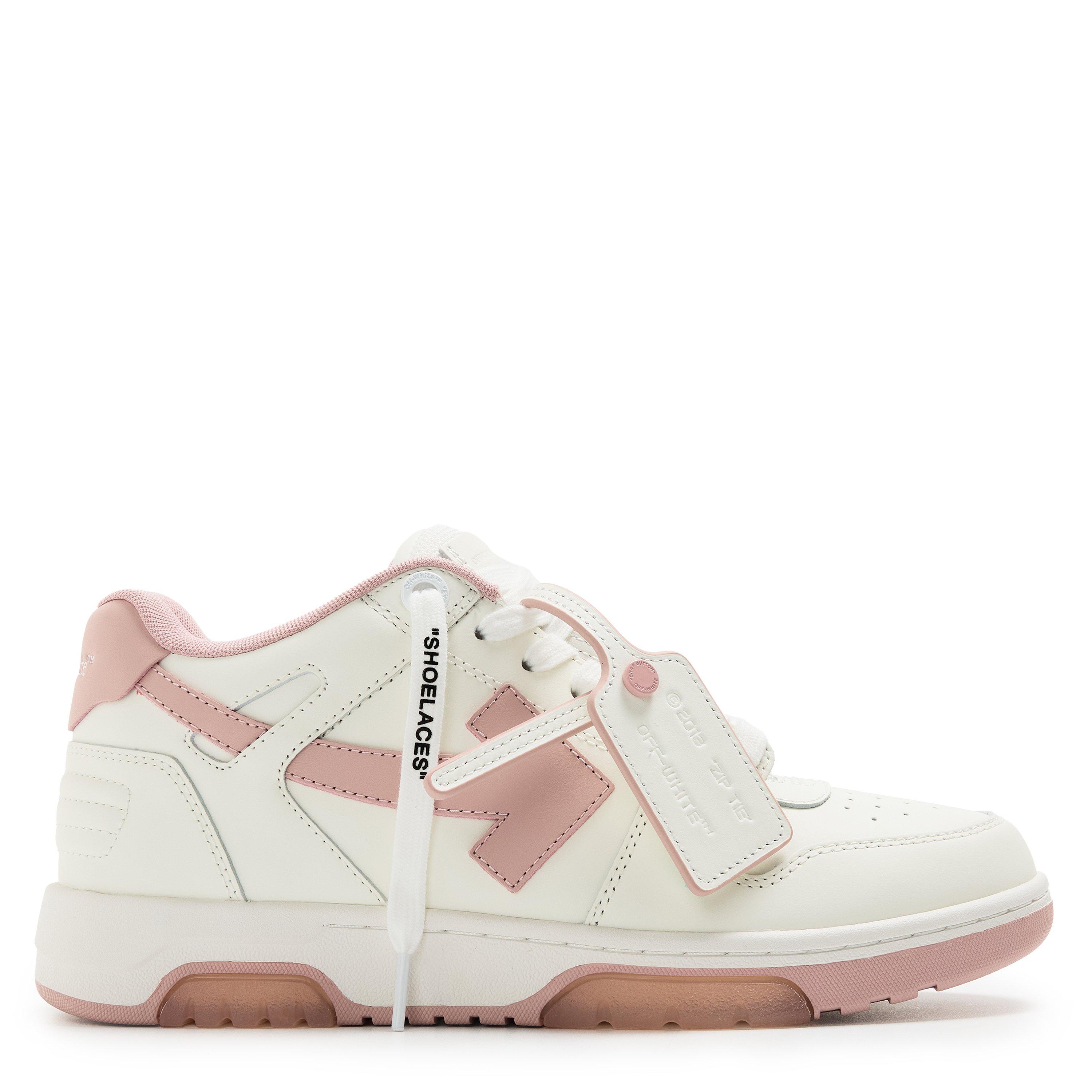 Off White Women's Out Of Office Trainers, Signature Arrows Sneakers - White/Pink - Size 4 (37)