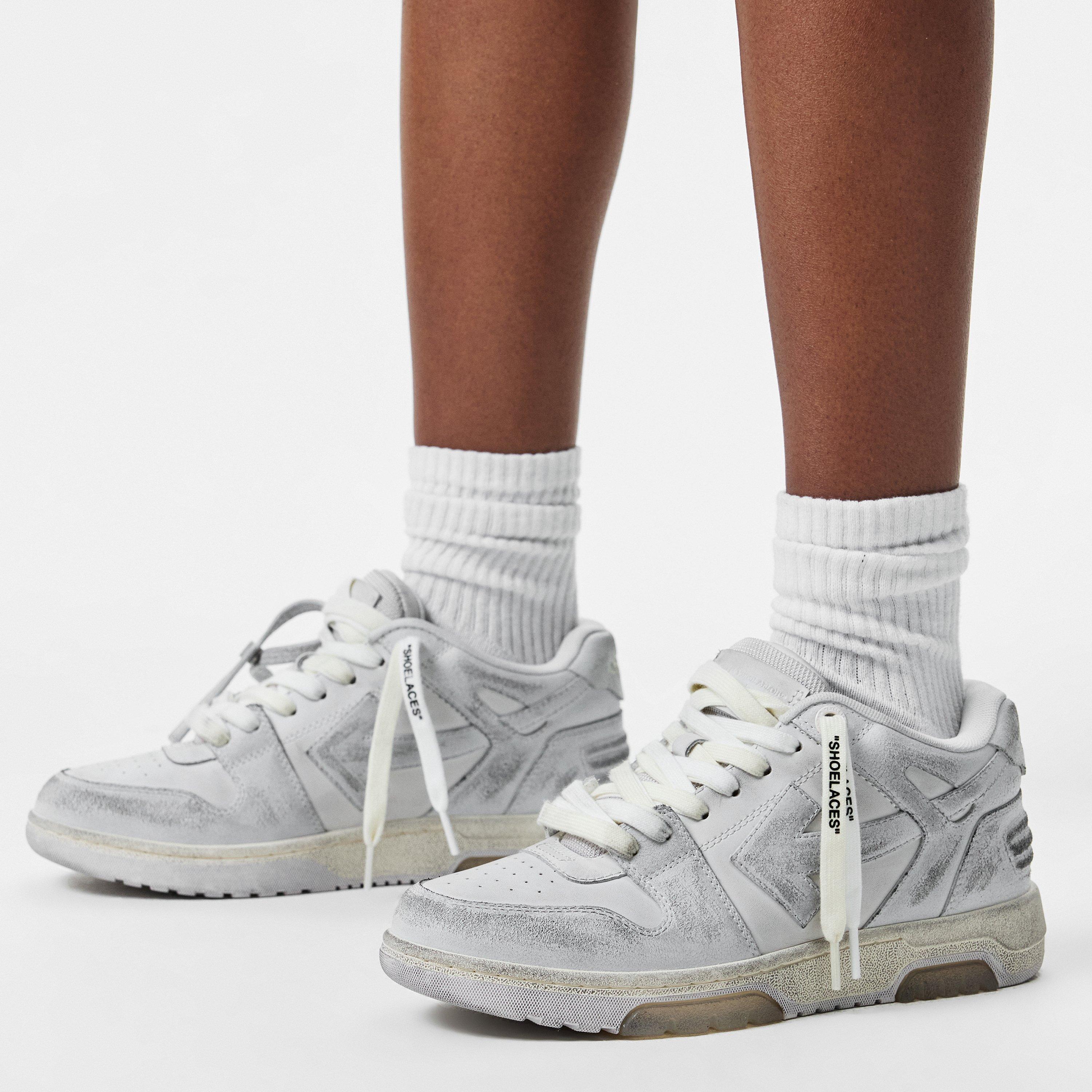 Silver/White - Off White - Women's Out Of Office Trainers, Signature Arrows Sneakers - 3