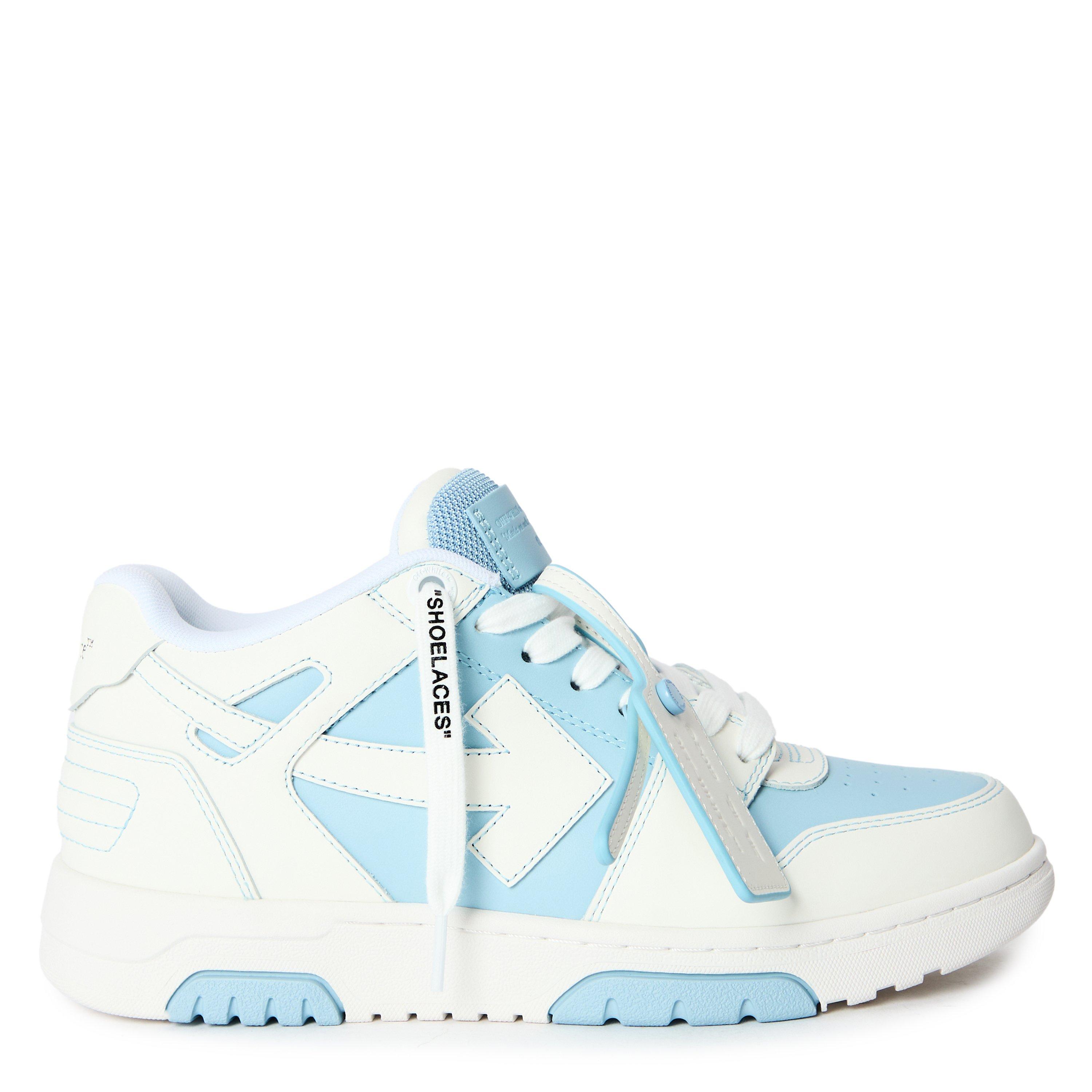 Off White Women's Out Of Office Trainers, Signature Arrows Sneakers - Light Blue - Size 4 (37)