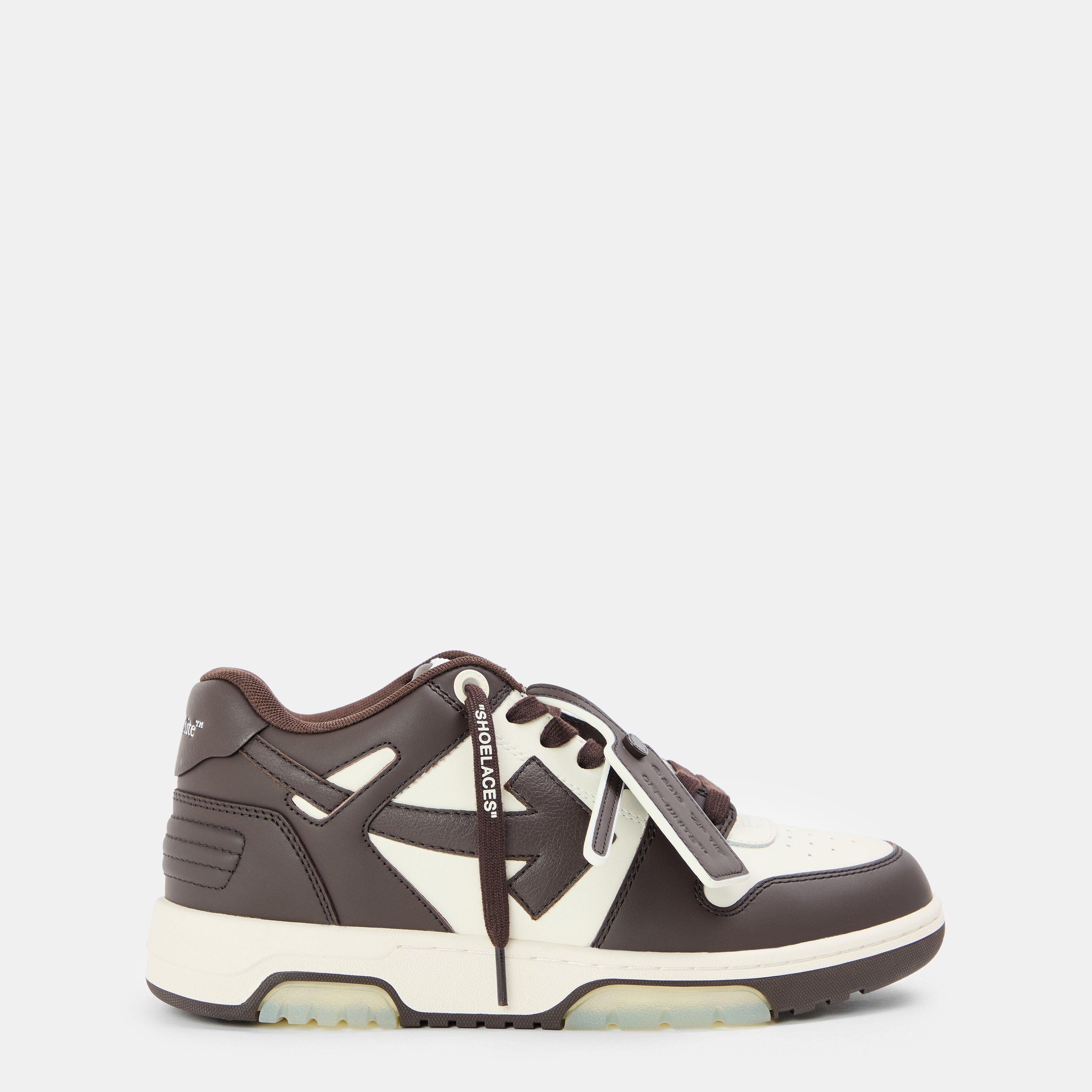Off White Women's Out Of Office Trainers, Signature Arrows Sneakers - Chocolate Cream - Size 5 (38)