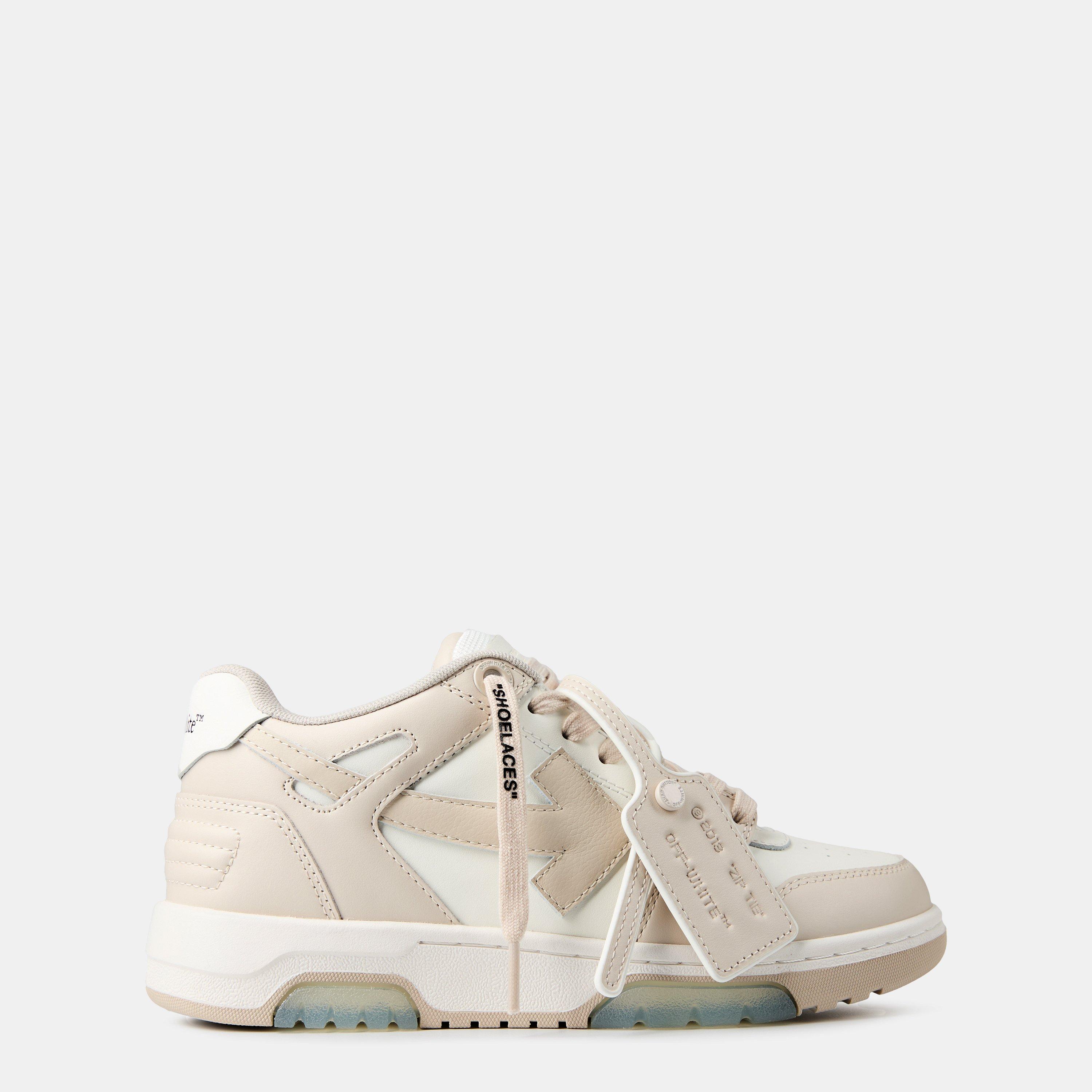 Off Women's Out Of Office Trainers, Signature Arrows Sneakers - Beige/White - 7 (40)