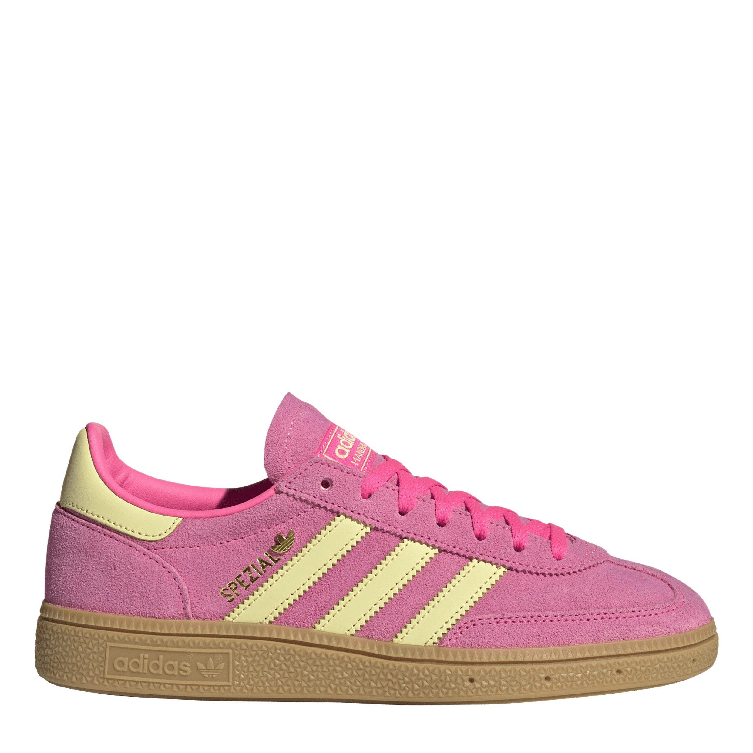 adidas Originals Womens Handball Spezial Shoes - Lucid Pink/Ylw - Size 5 (38)