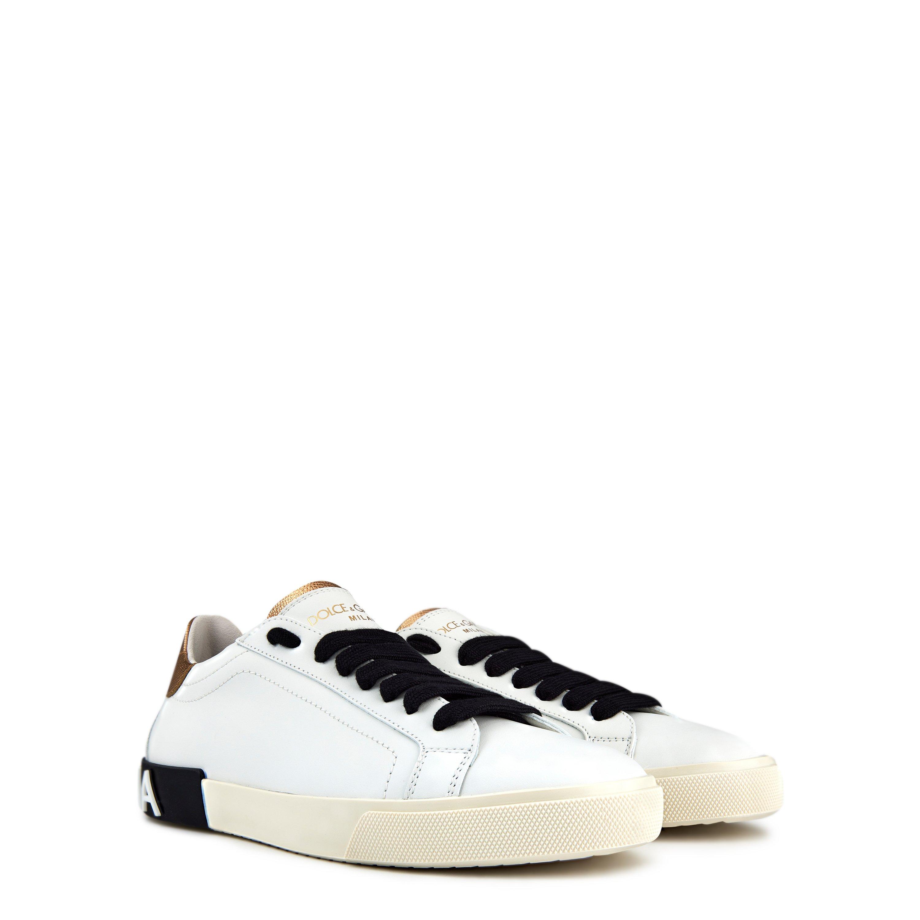 White Gold - Dolce and Gabbana - Calfskin Portofino Sneakers - 3