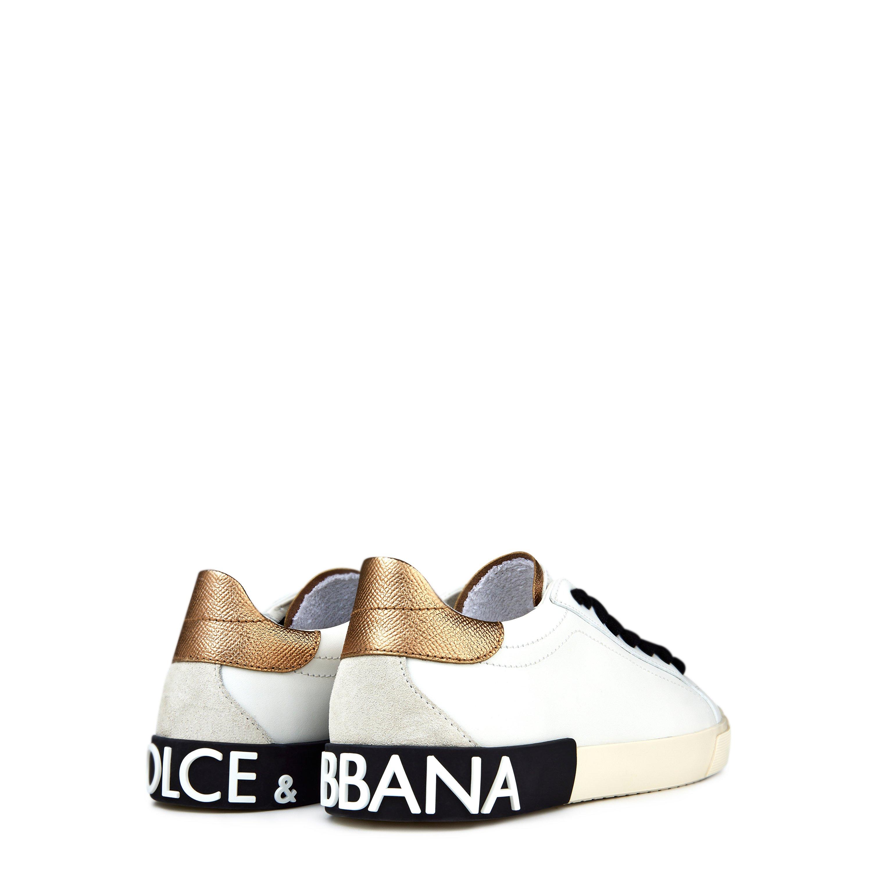 White Gold - Dolce and Gabbana - Calfskin Portofino Sneakers - 4