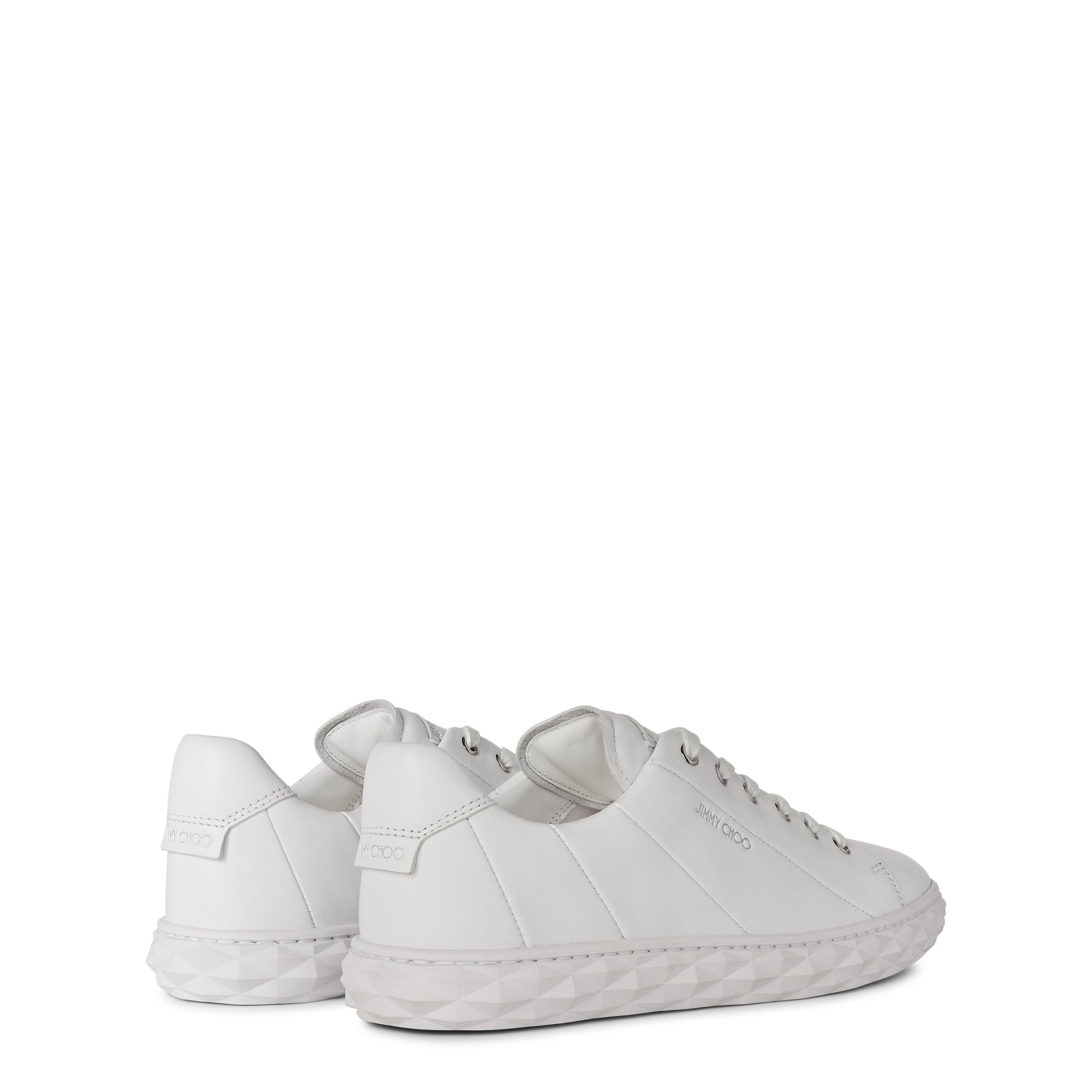 White - Jimmy Choo - Women's Diamond Light Leather Trainers - 5