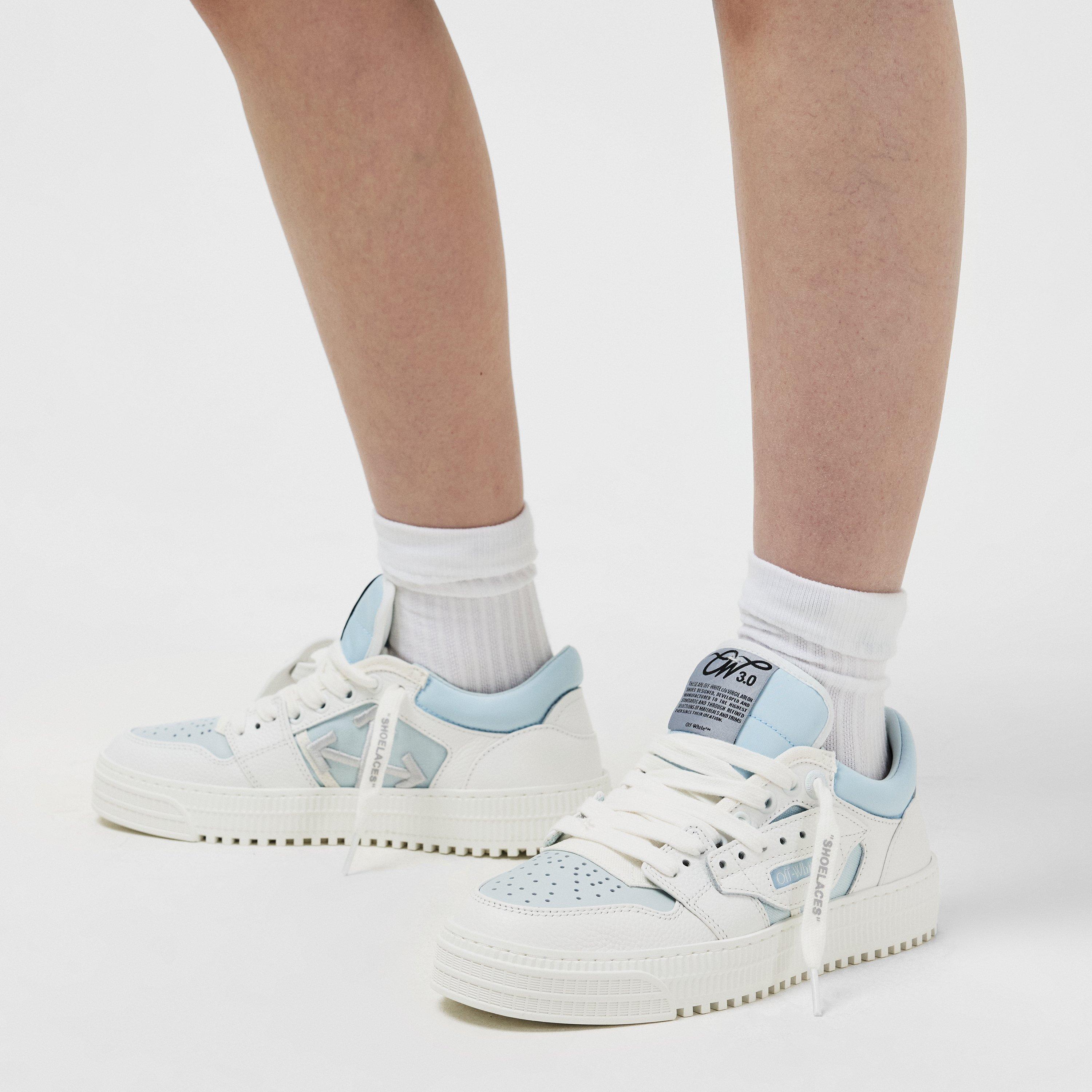 White/Ice - Off White - Women's Low 3.0 Sneakers with ZIP Tie Tag - 2