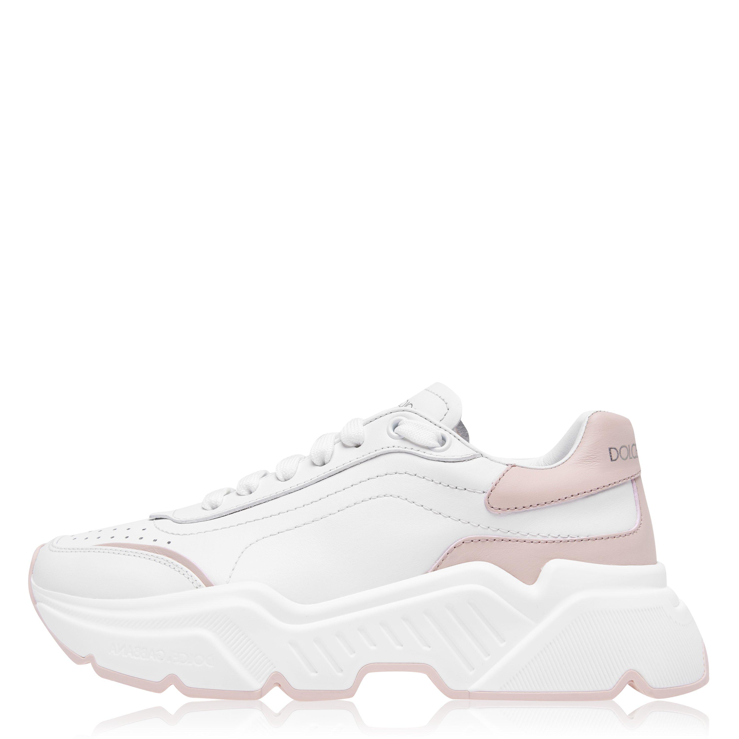 Wht/Pink 8I168 - Dolce and Gabbana - Women's Leather Daymaster Trainers - 2