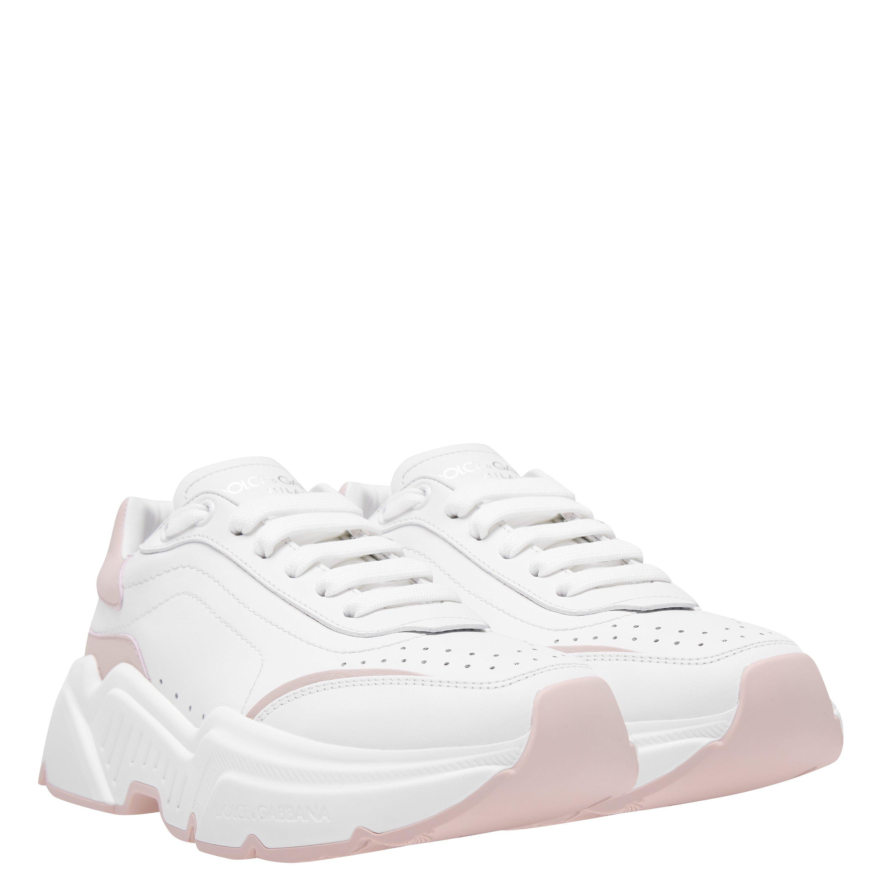 Wht/Pink 8I168 - Dolce and Gabbana - Women's Leather Daymaster Trainers - 3