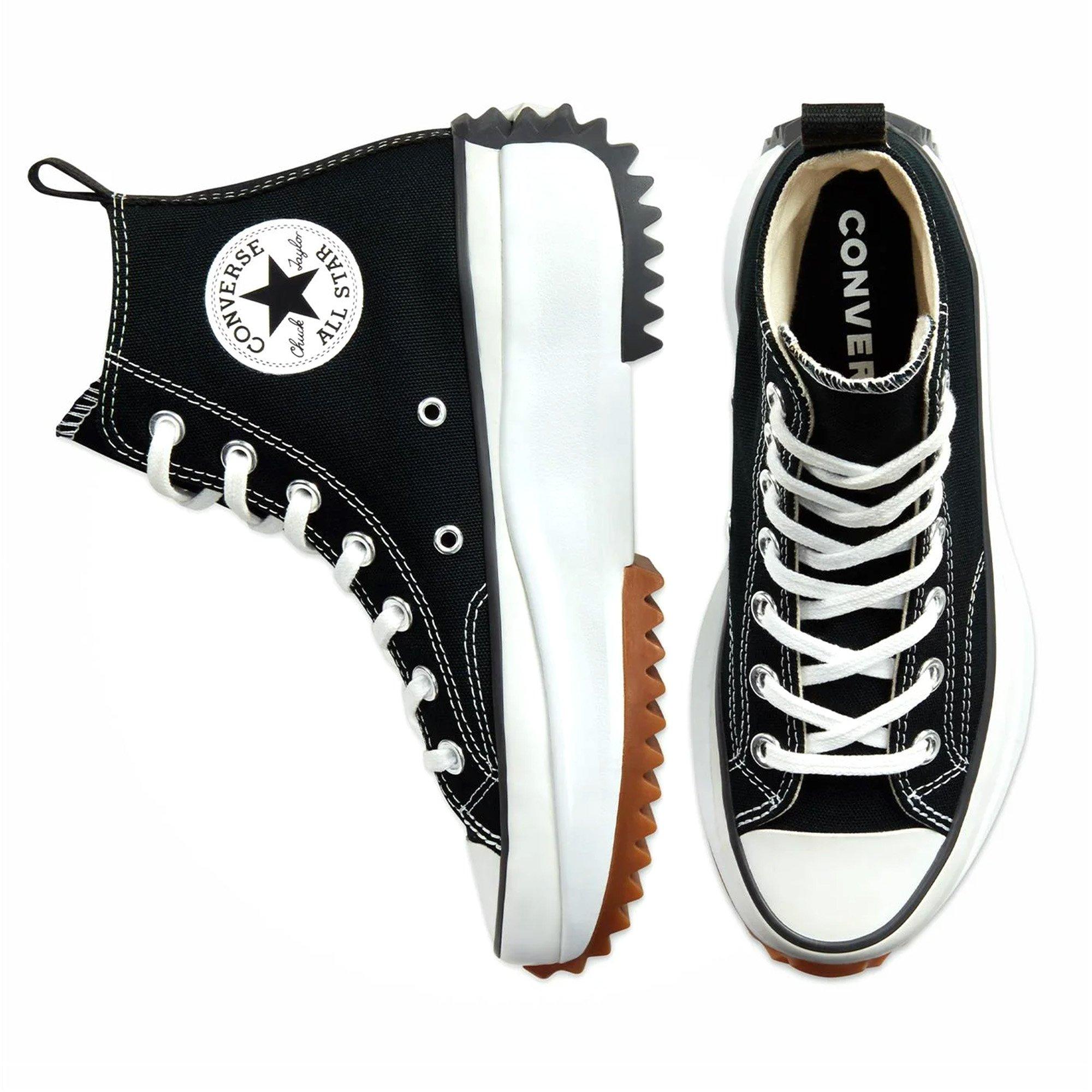 Blk/Wht/Gum - Converse - Run Star Hike Platform High Top Womens Shoes - 4