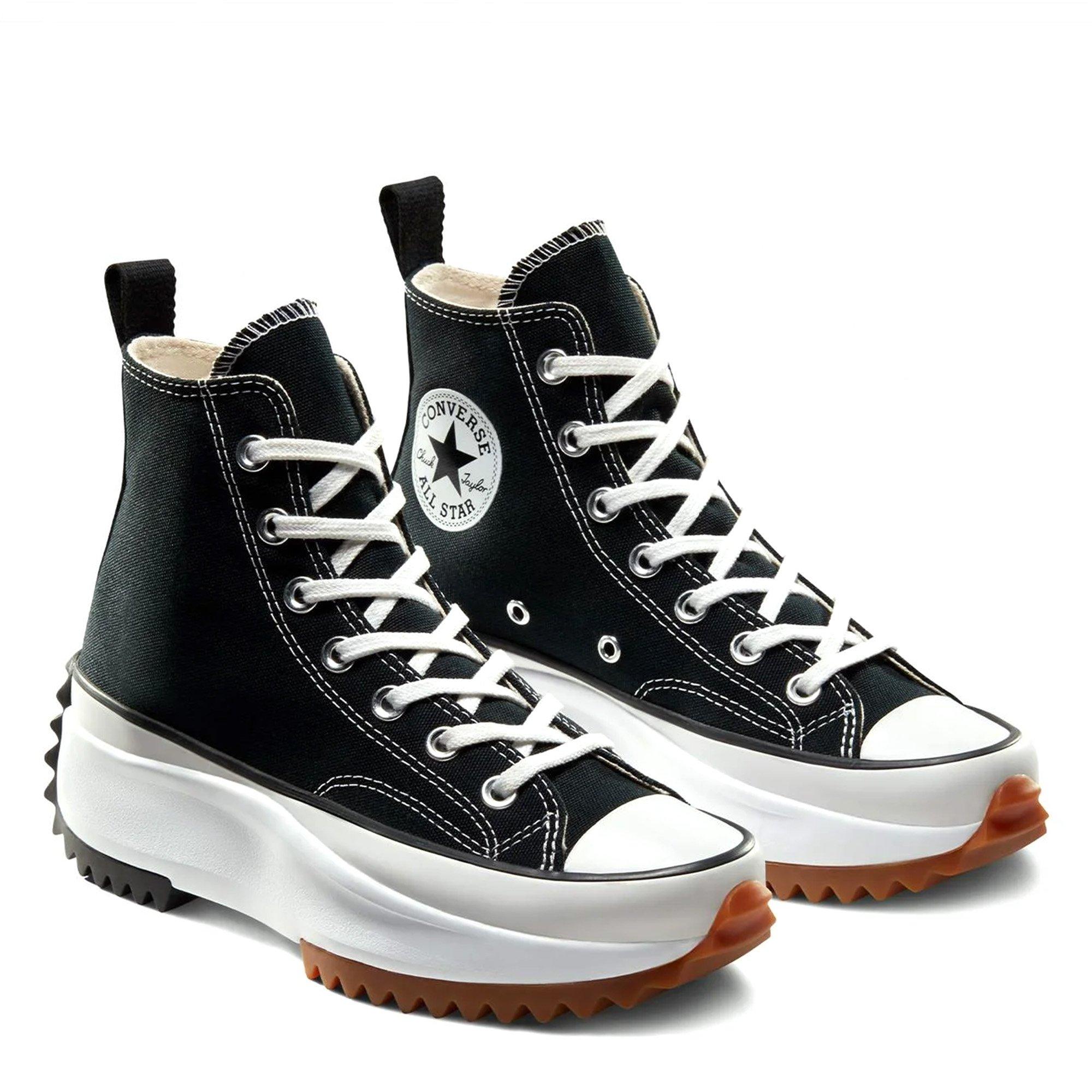 Blk/Wht/Gum - Converse - Run Star Hike Platform High Top Womens Shoes - 6