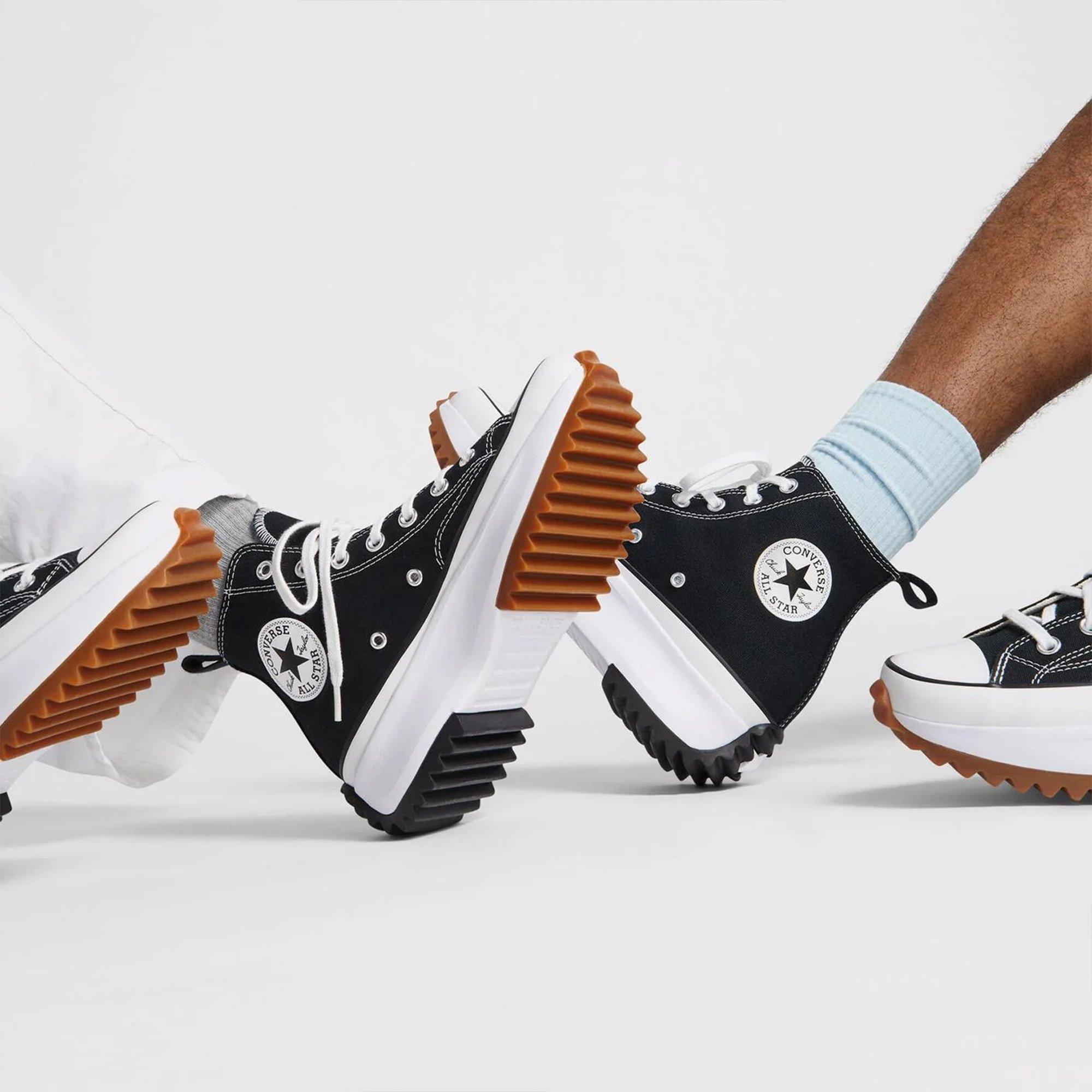 Blk/Wht/Gum - Converse - Run Star Hike Platform High Top Womens Shoes - 9