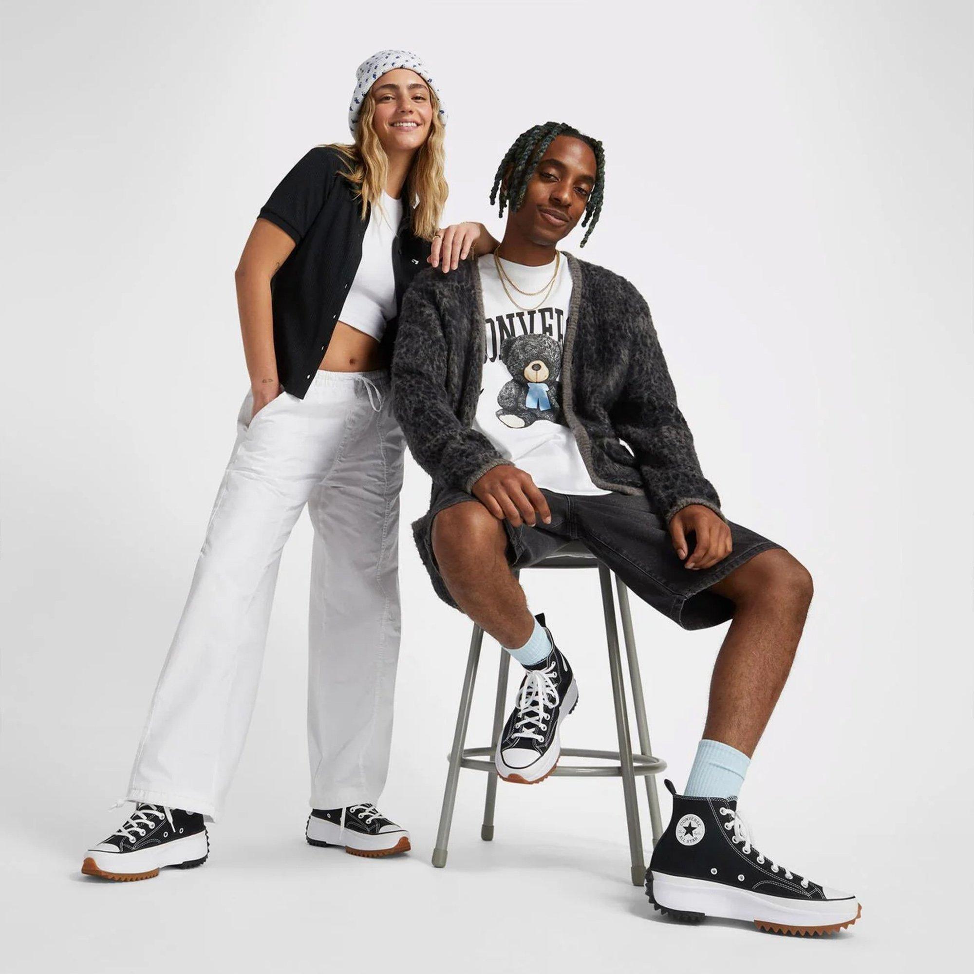 Blk/Wht/Gum - Converse - Run Star Hike Platform High Top Womens Shoes - 10