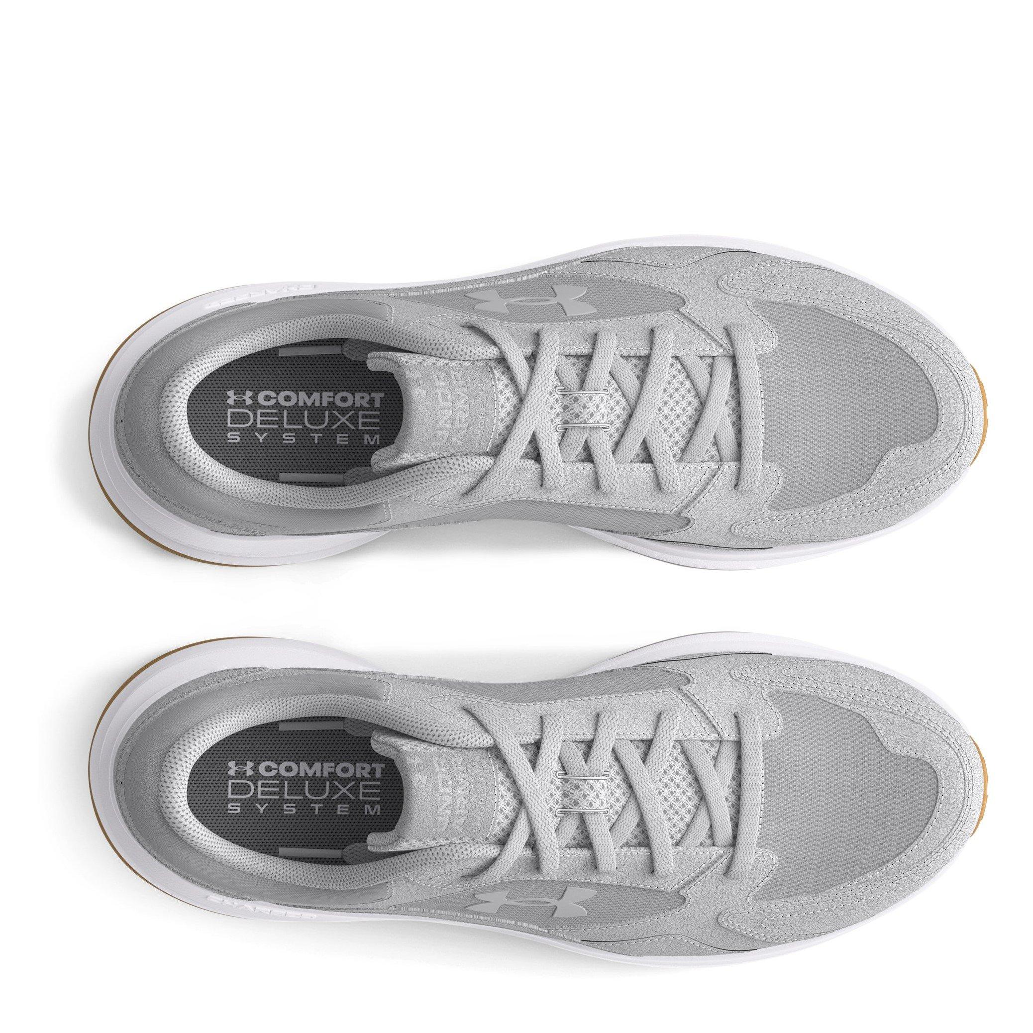 Grå/Hvid/Gummi - Under Armour - Edge Suede Low-Top Trainers - 4