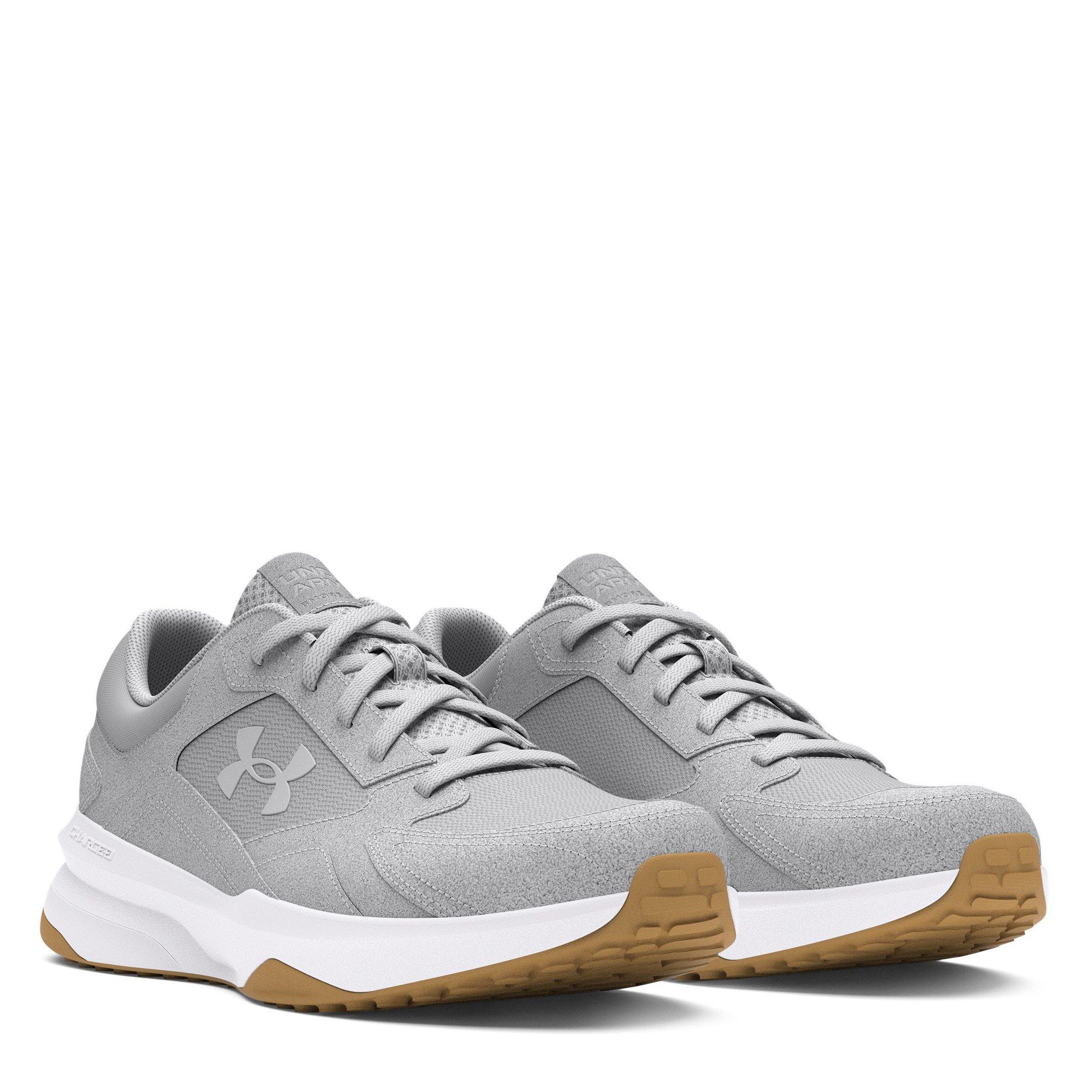 Grå/Hvid/Gummi - Under Armour - Edge Suede Low-Top Trainers - 5