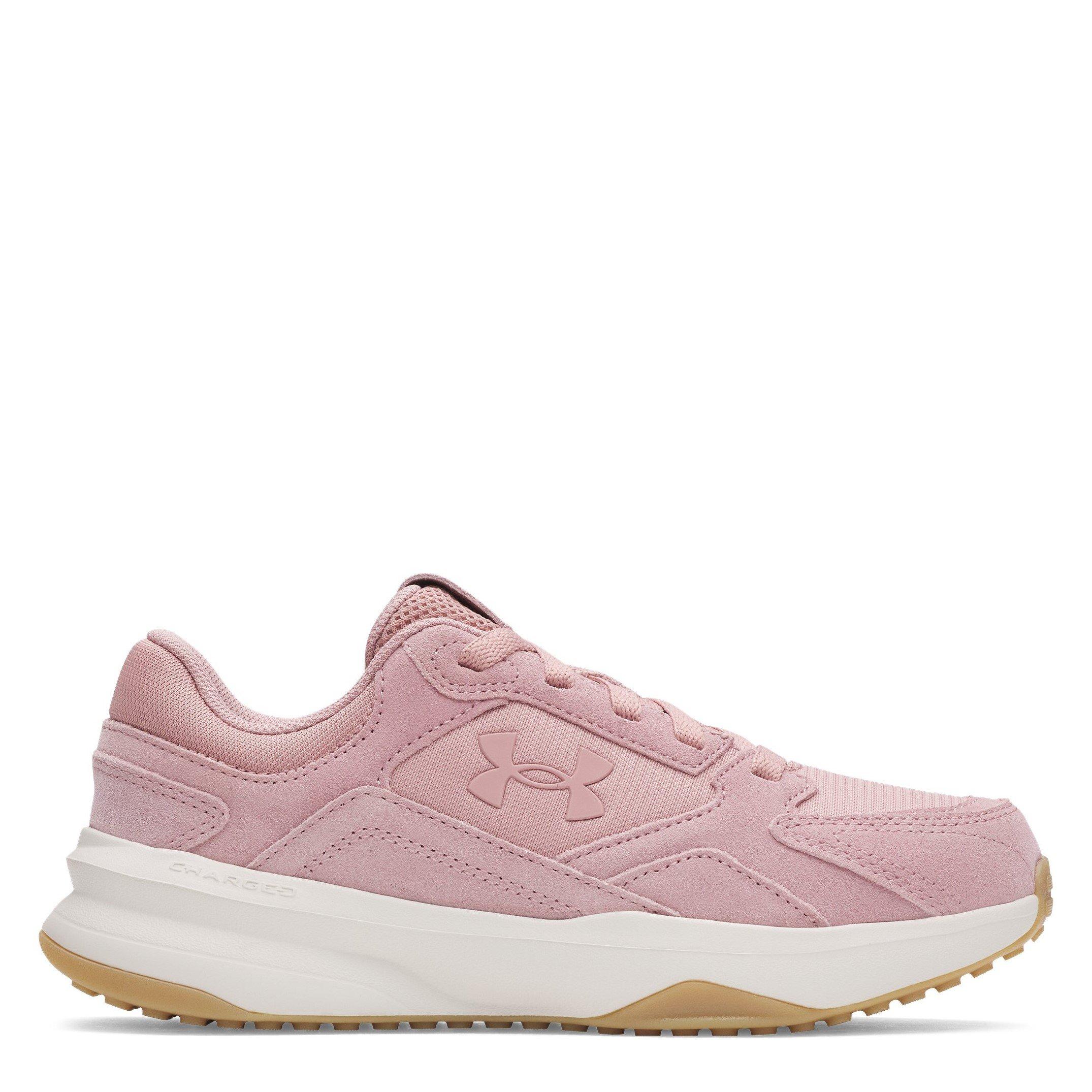 Tourmaline Pink - Under Armour - Women's Edge Suede Low-Top Trainers - 1