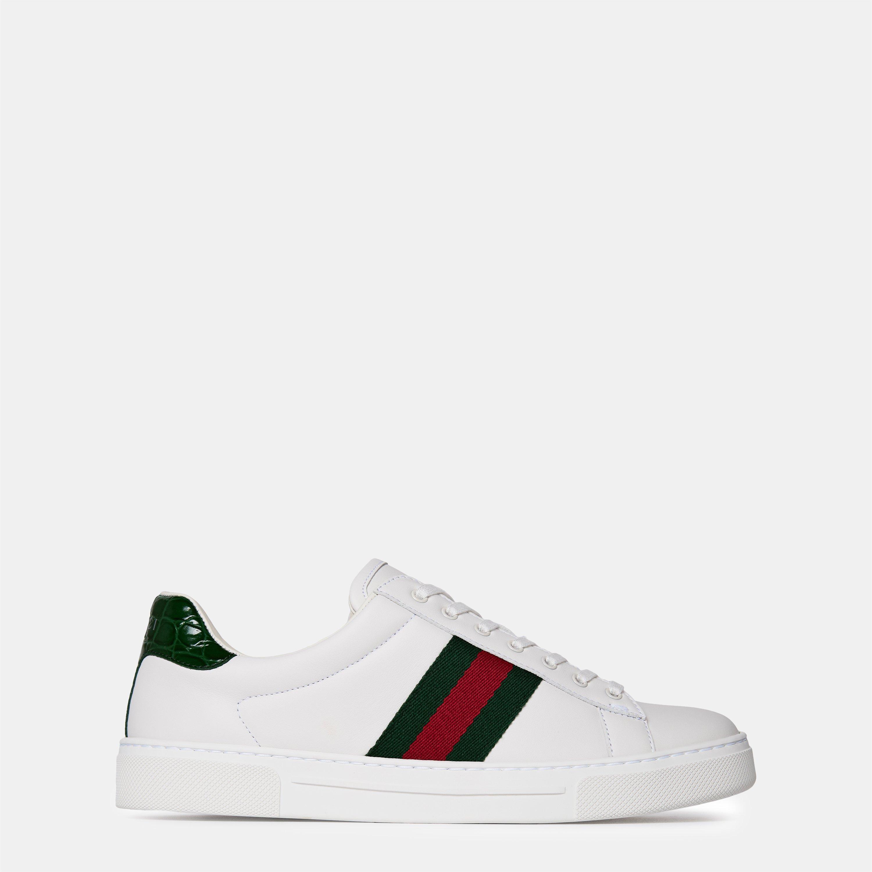 Gucci Women's Ace Web Canvas Trainers - White - Size 3.5 (36.5)