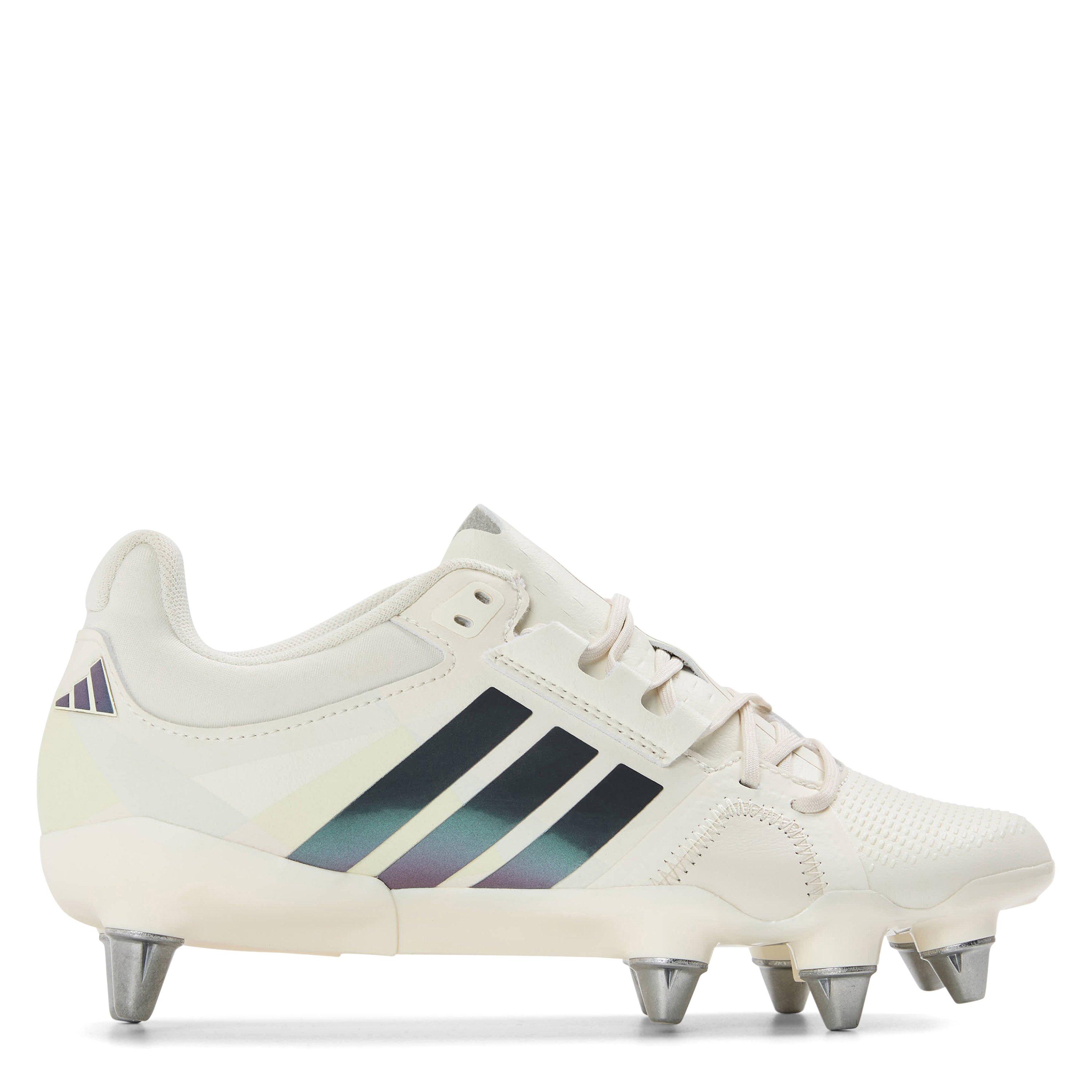 Adidas Women's Kakari W Soft Ground Rugby Boots - Wht/Blk/Luc - 7 (40.7)