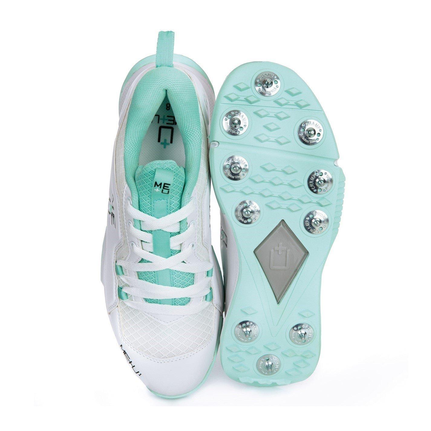 ME PLUS U Women's Cricket Spikes - White/Teal
