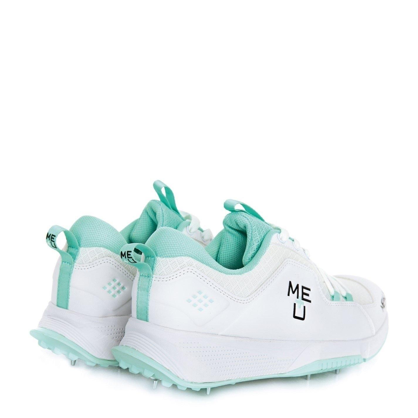 White/Teal - ME PLUS U - Cricket Spikes - 5
