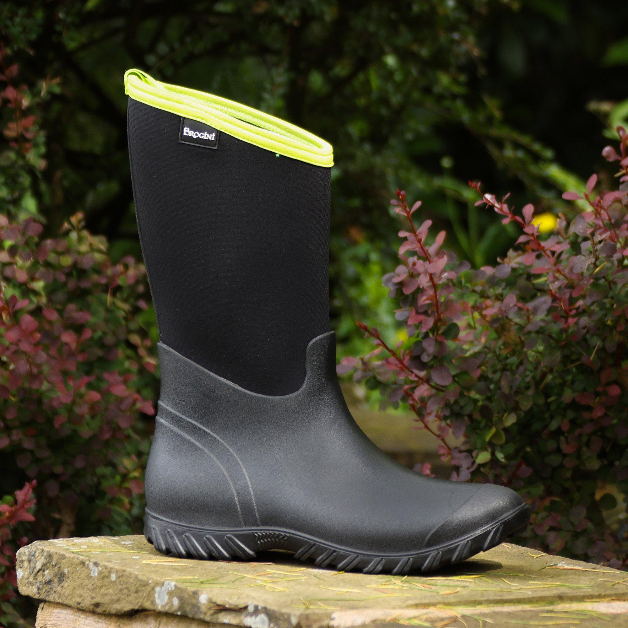 Negro/Lima - Brogini - Belmont Waterproof Mid-Calf Muck Boots - 5