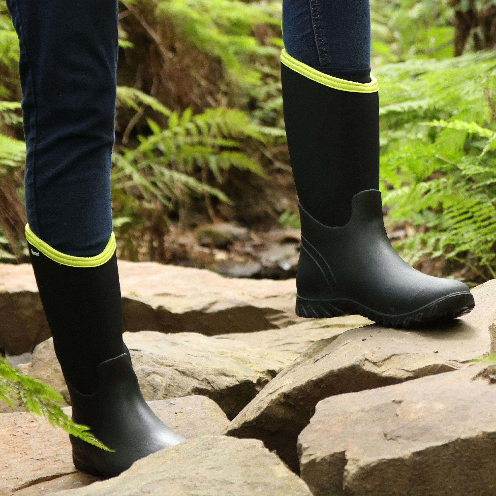 Negro/Lima - Brogini - Belmont Waterproof Mid-Calf Muck Boots - 9