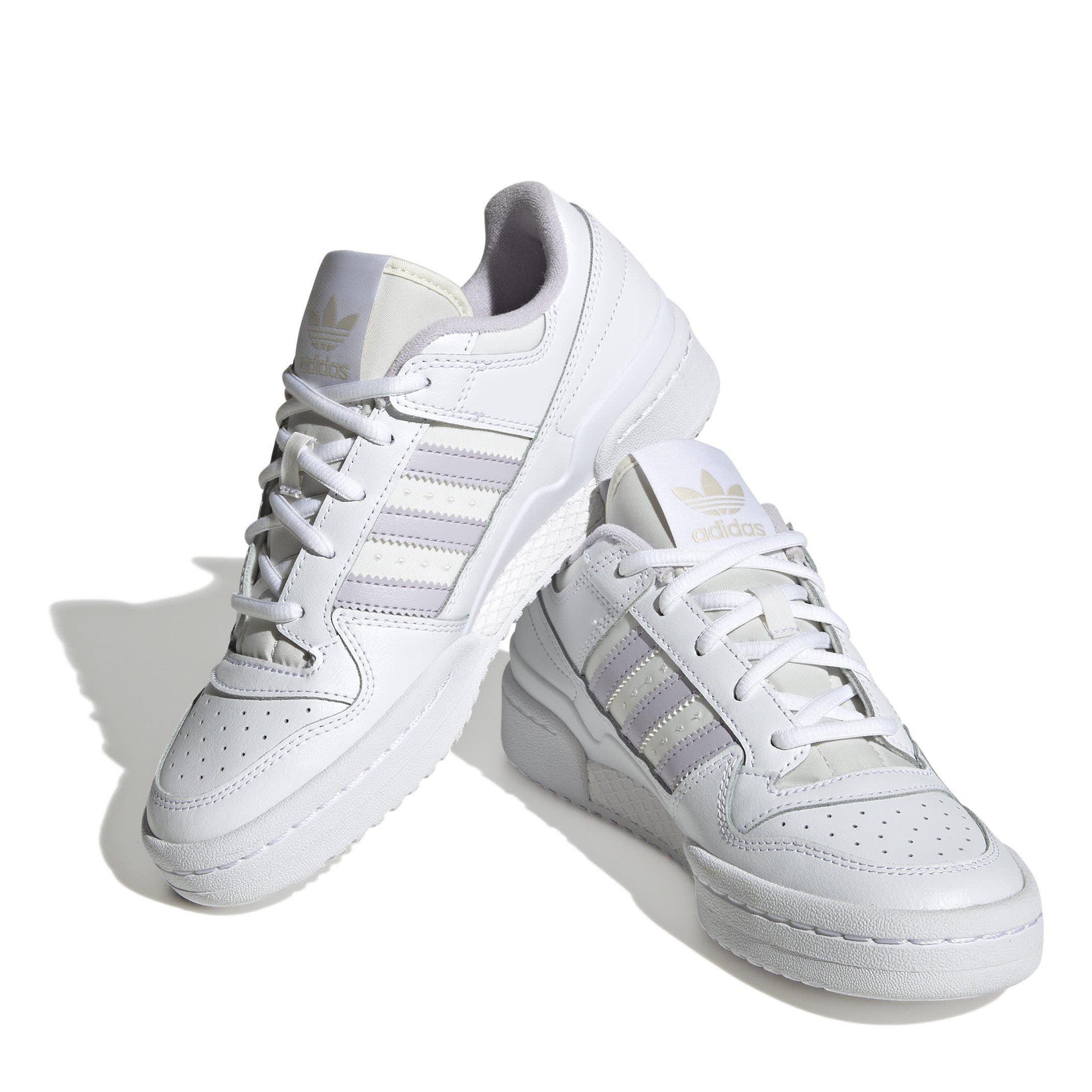 White - adidas Originals - Forum Low Basketball Trainers - 3